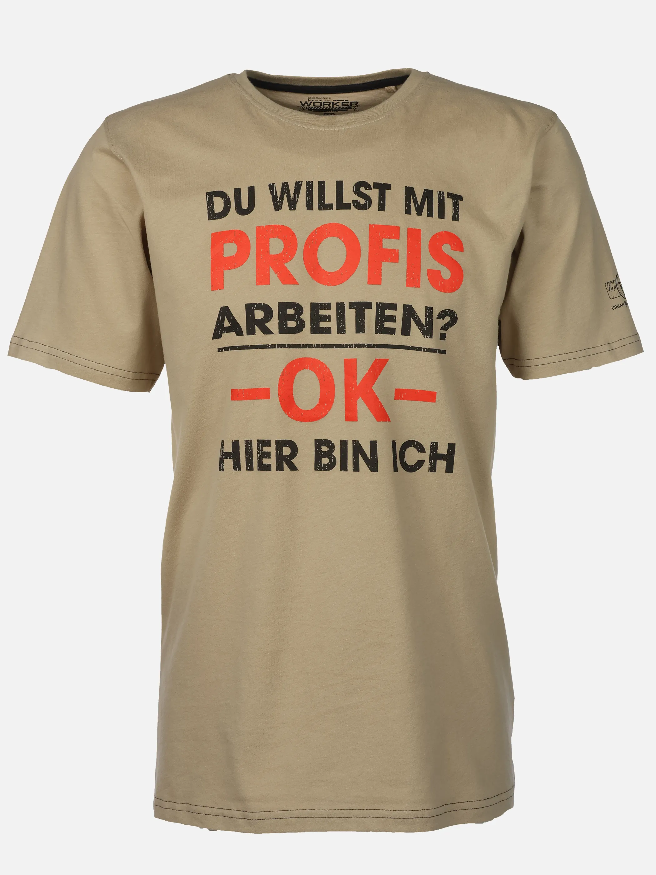Worker He. T-Shirt 1/2 Sprüche Beige 921269 SAND 1