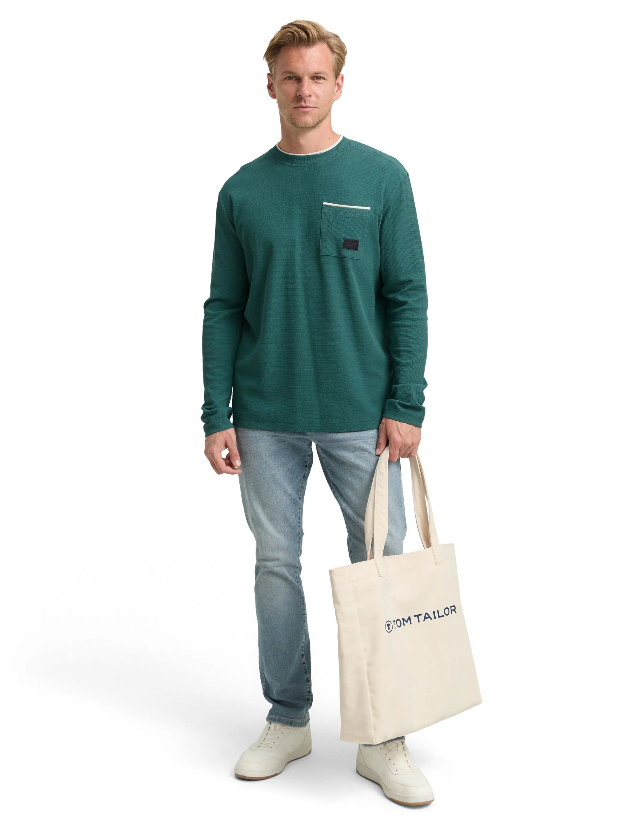 Tom Tailor 1047797 detailed longsleeve Grün 914869 14171 4