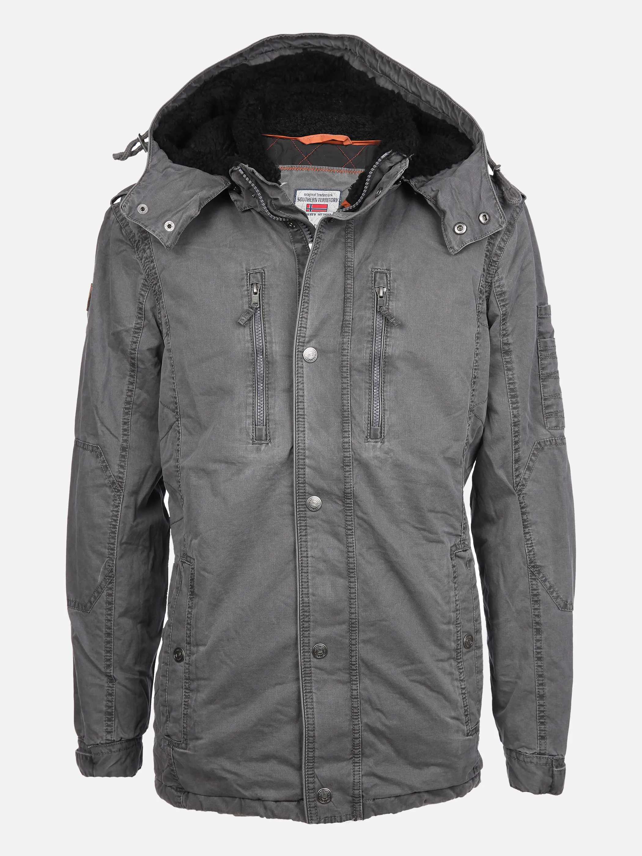Southern Territory He. Fieldjacke mit Kapuze Grau 840124 GREY 1