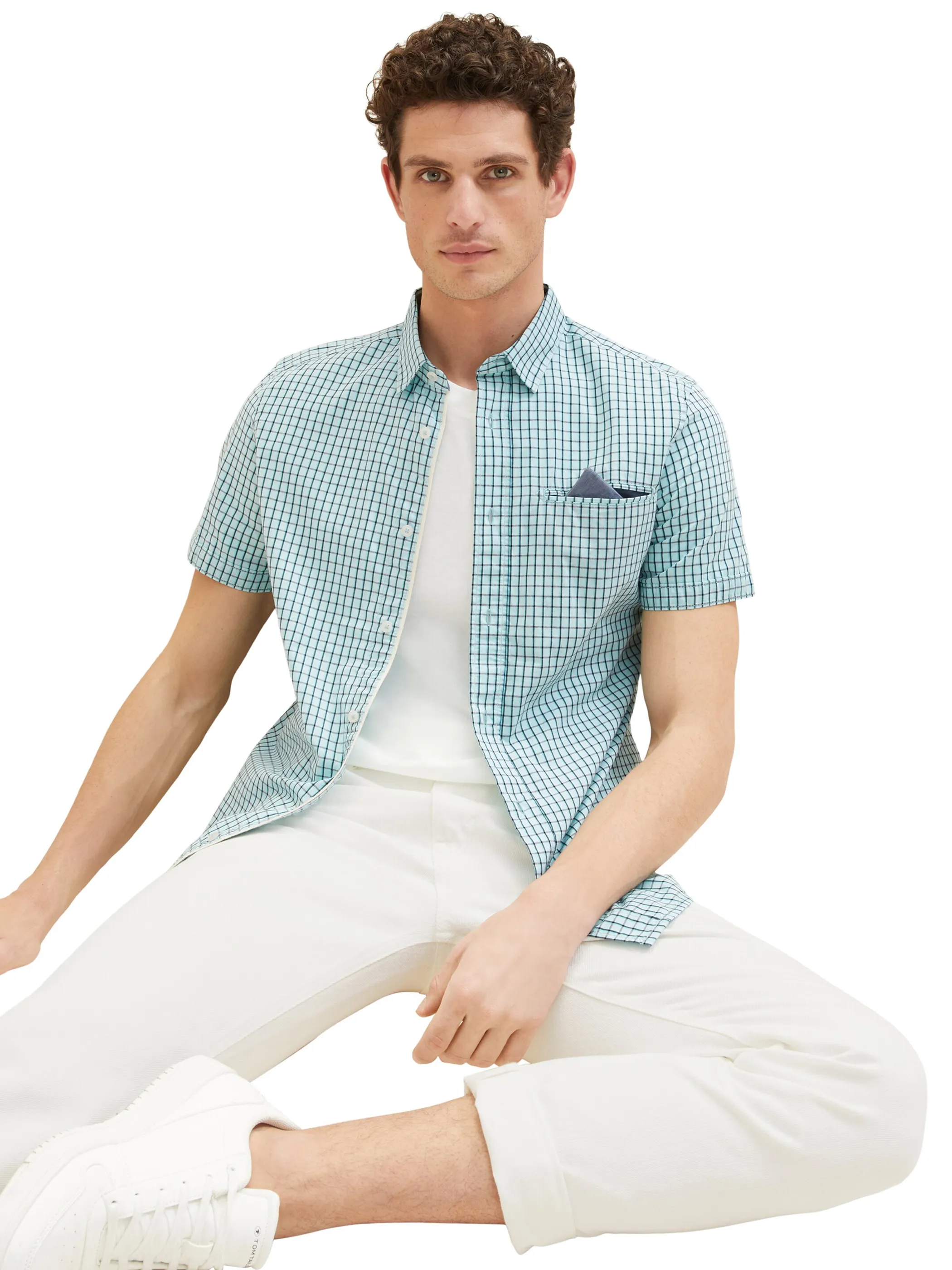 Tom Tailor 1036223 fitted checked shirt Türkis 880583 31807 4 Tom Tailor 1036223 fitted checked shirt Türkis 880583 31807 4