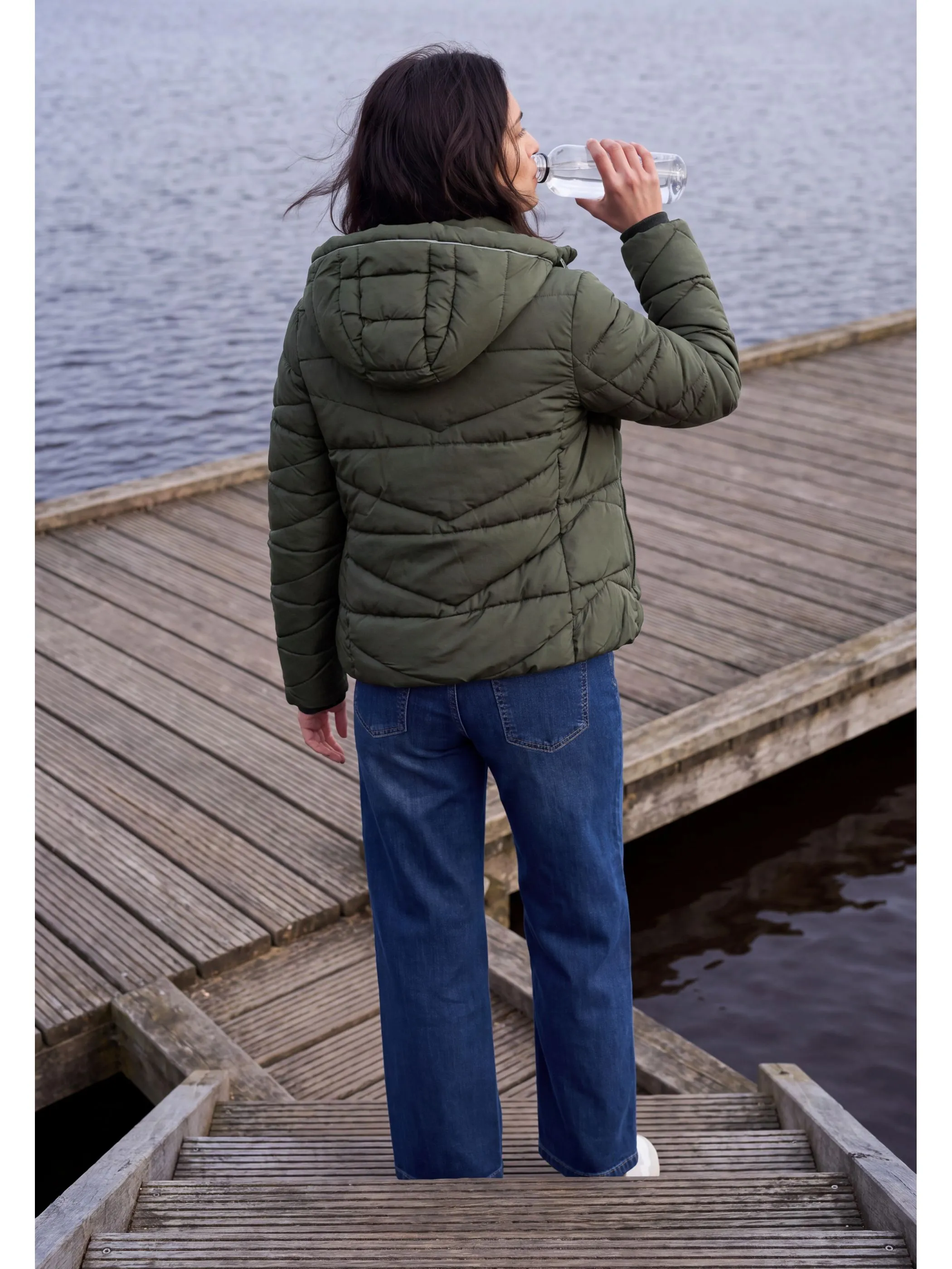 Cecil B202276 TOS Sportive Padded Jacket Grün 930135 17756 2