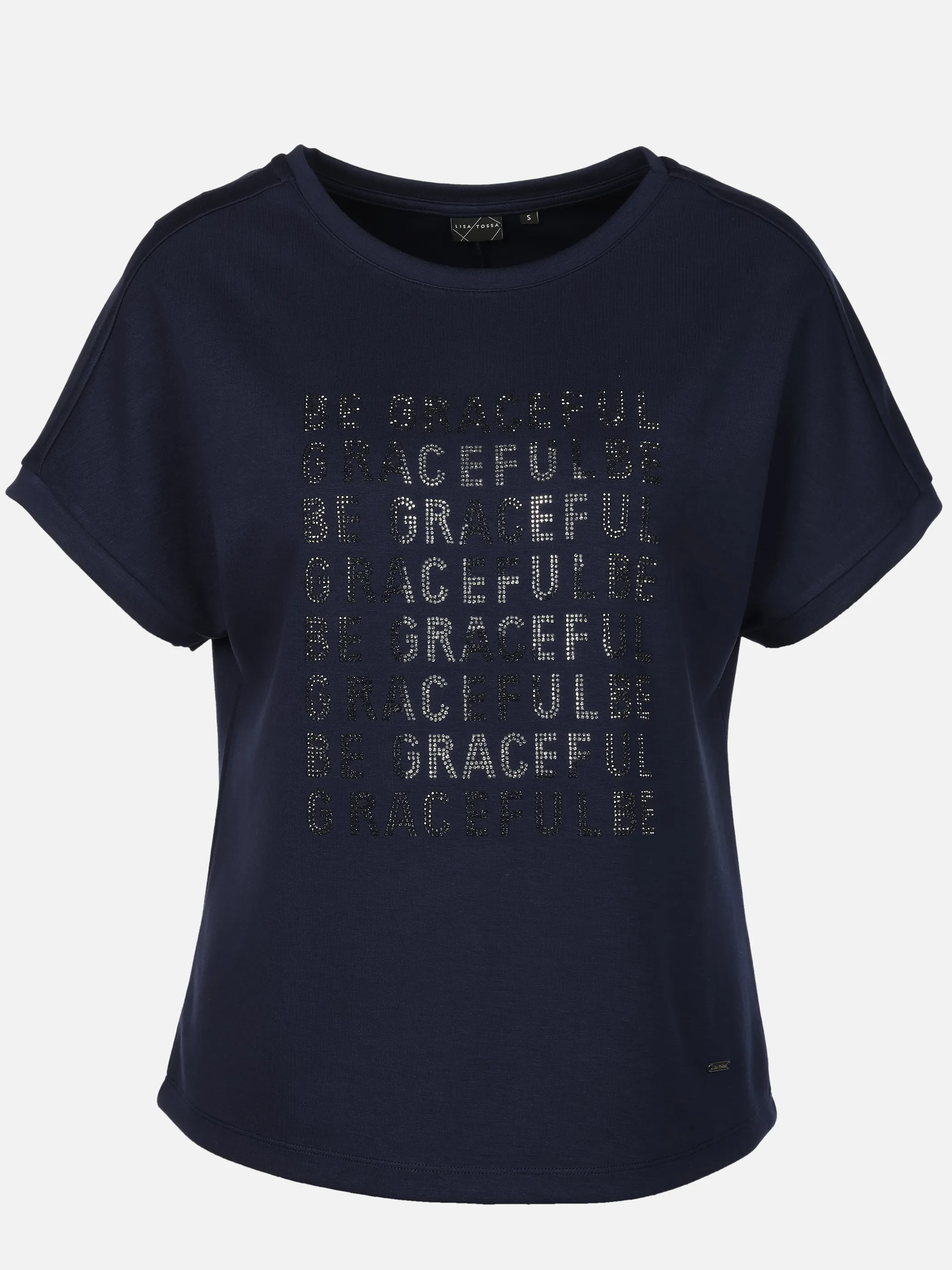 Lisa Tossa Da-Shirt mit Strassapplikation Blau 924194 SAPHIRE 1