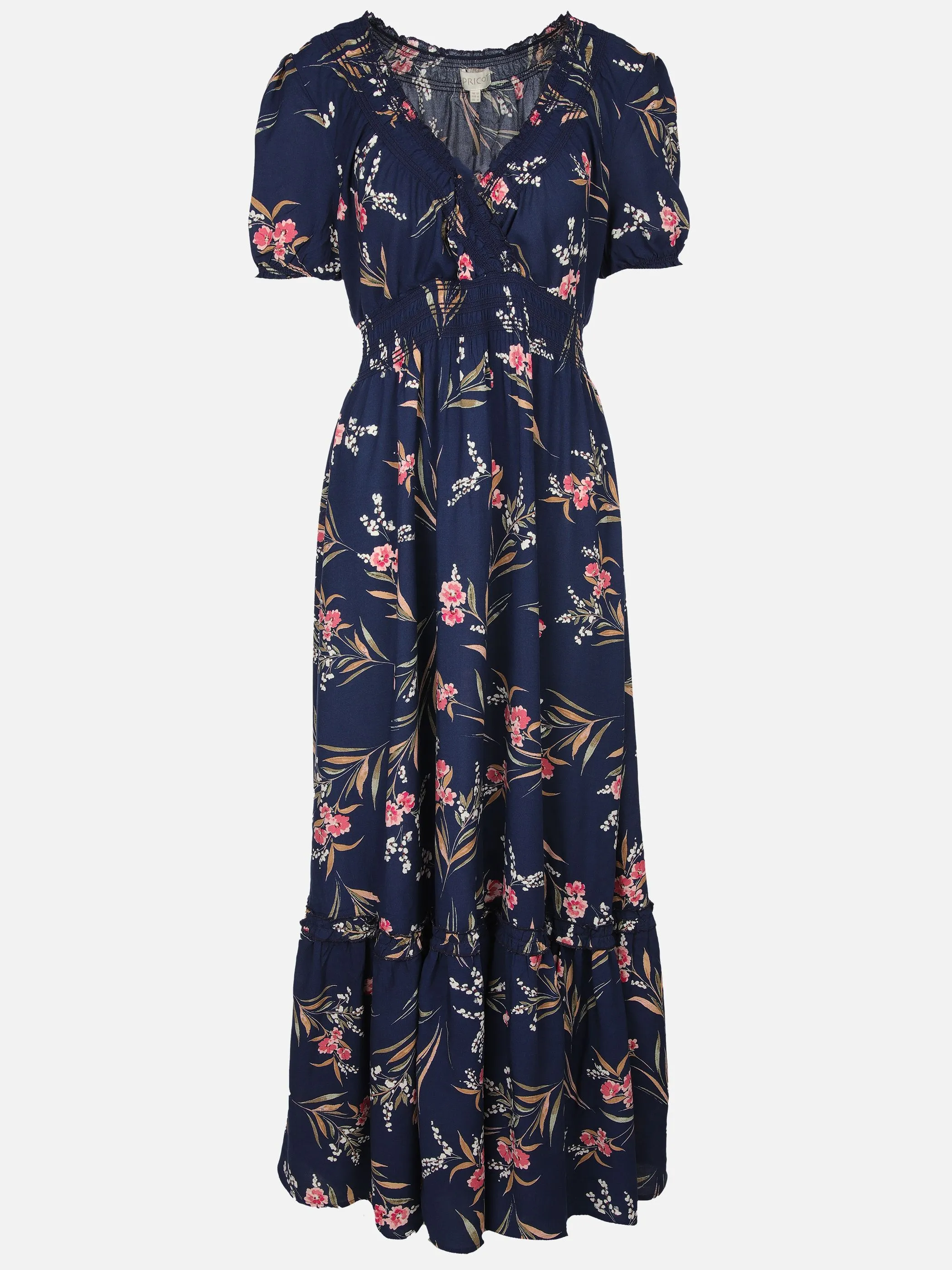 Apricot 757615 Apricot Watercolor Floral Smock Maxi Dress Marine 918381 NAV 5