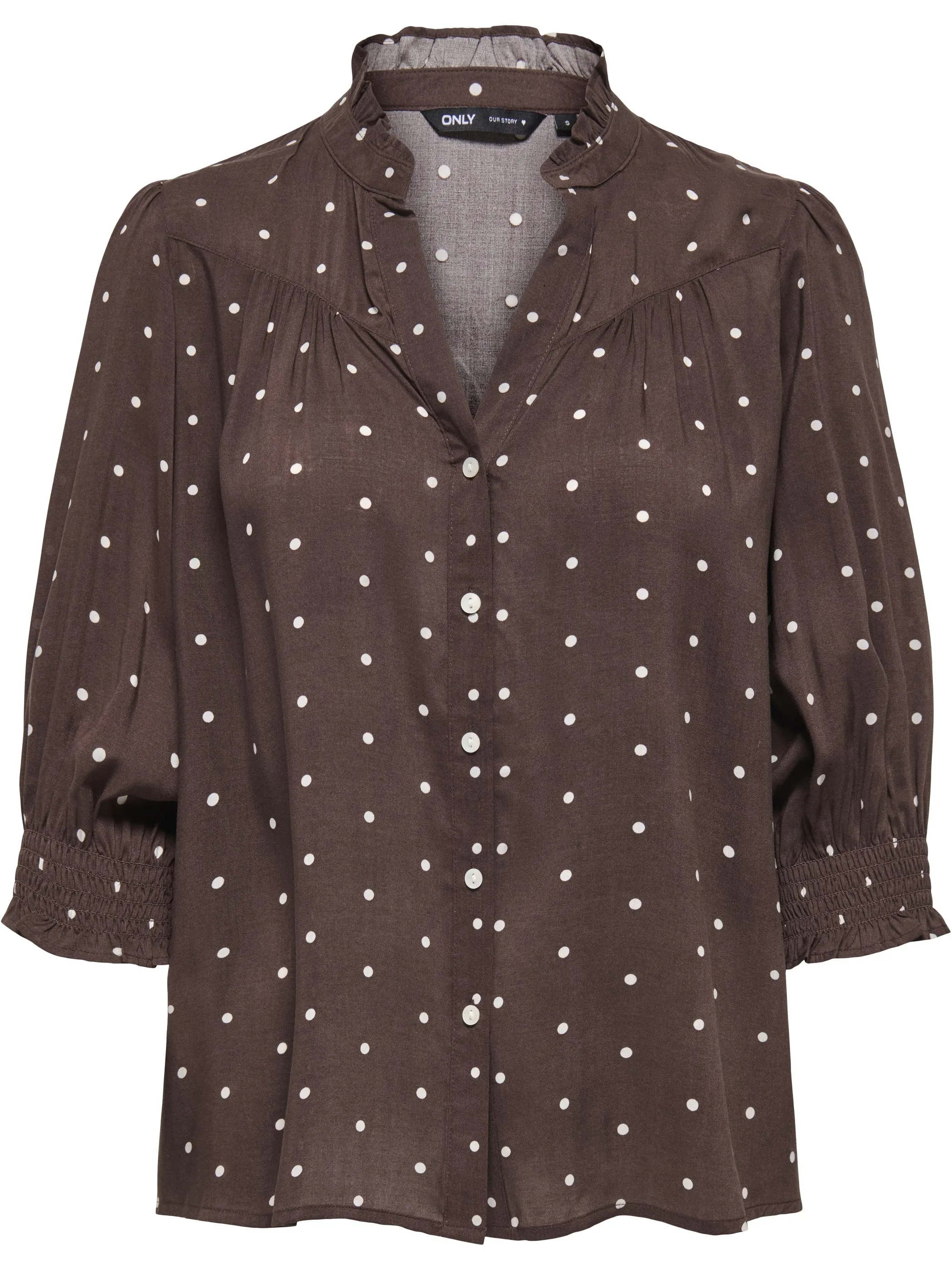 Only 15332997 ONLRAYA 3/4 SHIRT WVN Braun 906669 212012023 5