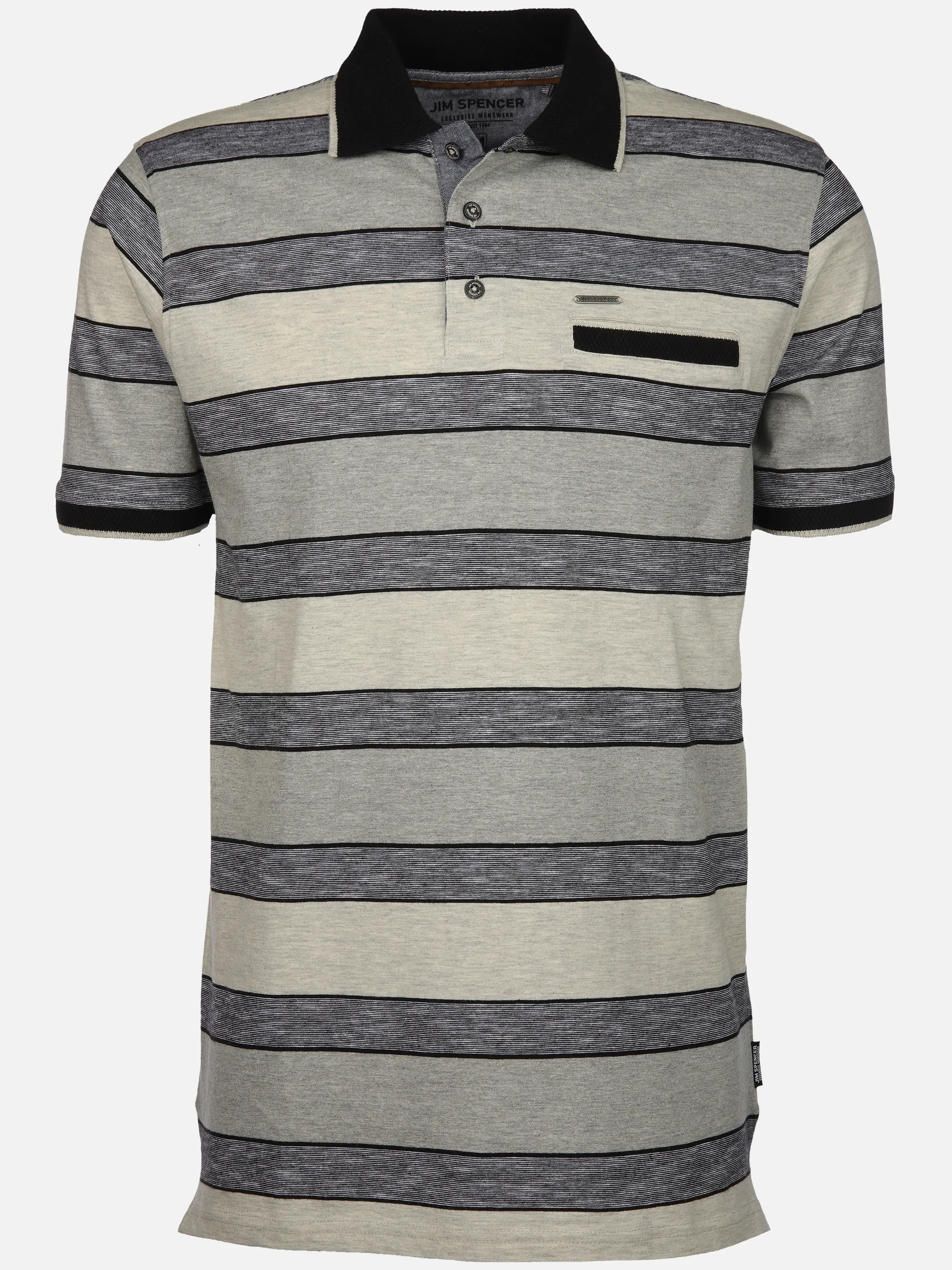 Jim Spencer He. Poloshirt 1/2 Arm Ringel Space Grau 910837 GRAPHIT 1