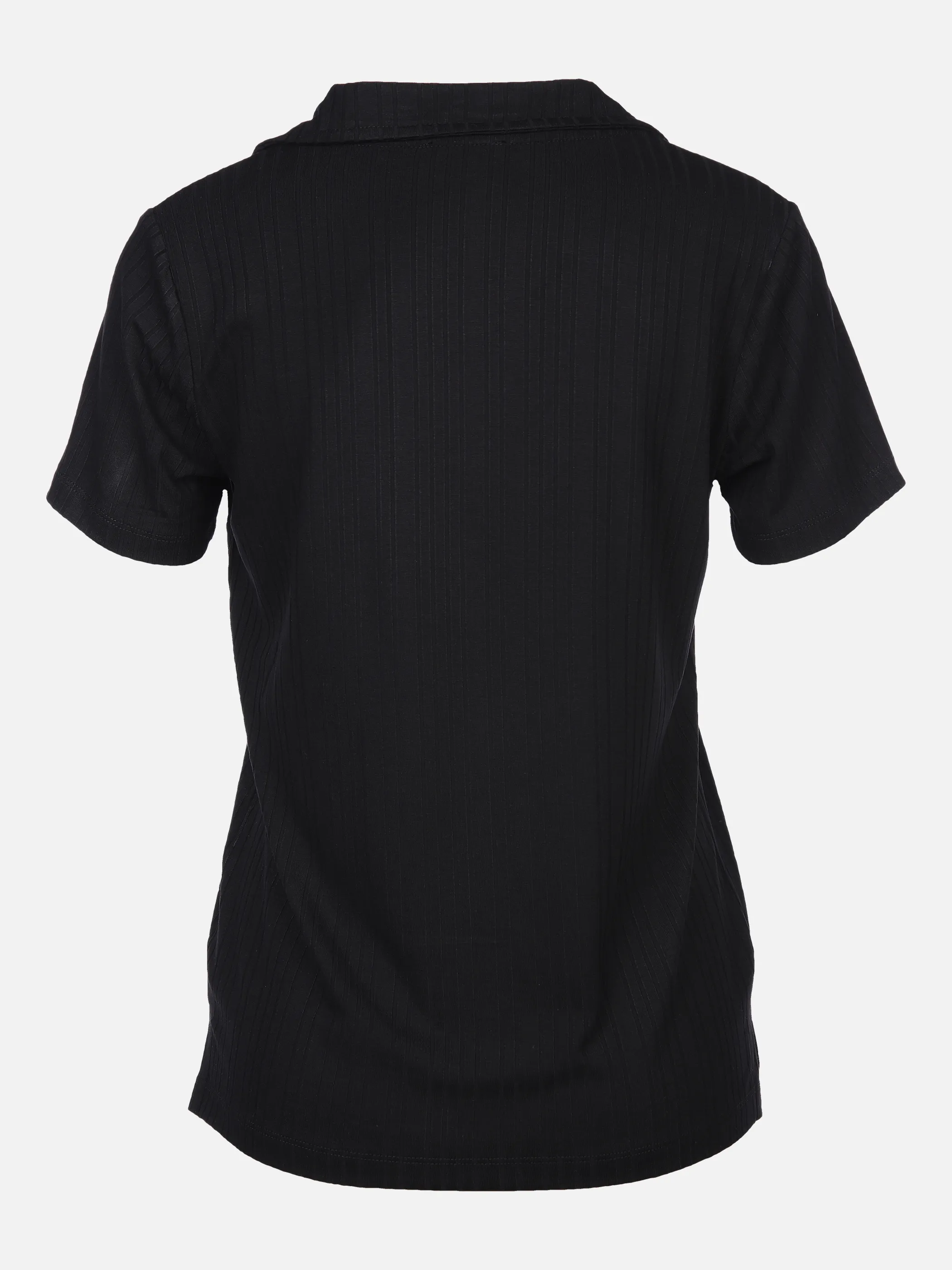 Tom Tailor 1036796 T-shirt rib polo collar Schwarz 880509 14482 2