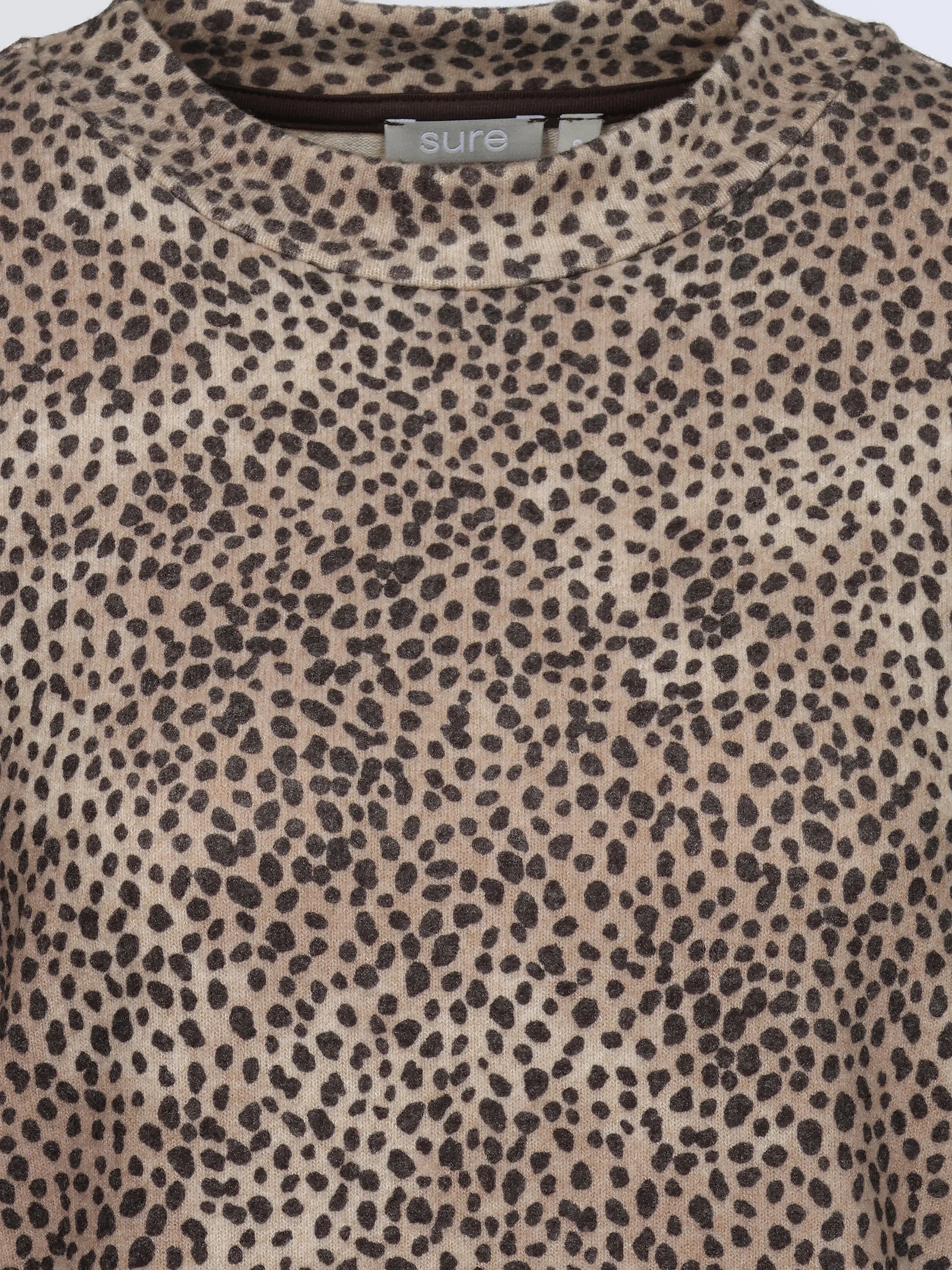 Sure Da. Print Flausch Shirt m. Stehkragen Braun 932518 LEOPRINT 3