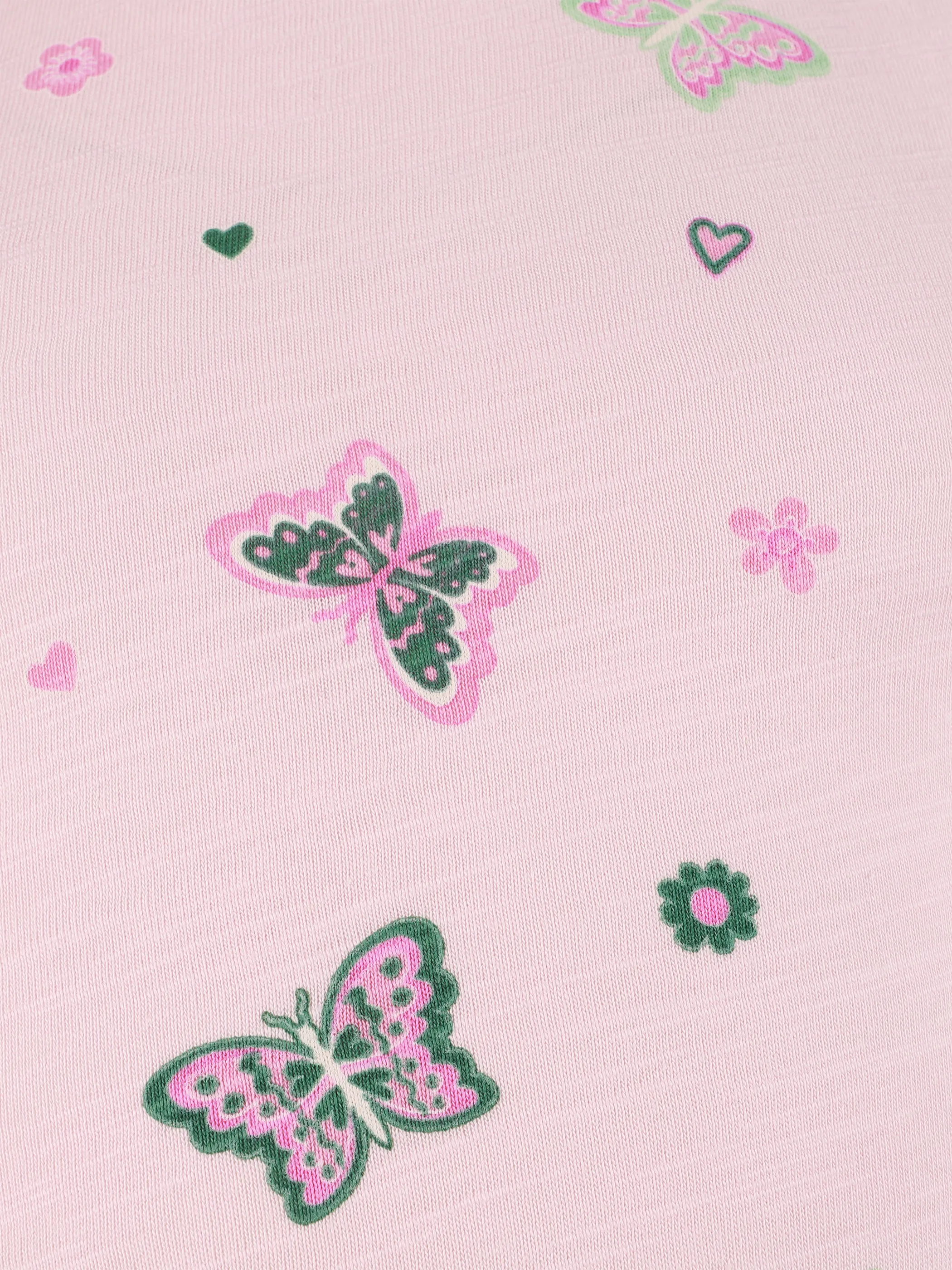 Stop + Go KM 2er Pack Kleid Schmetterling Frontprint und AOP Bunt 907410 GRÜN/ROSA 4