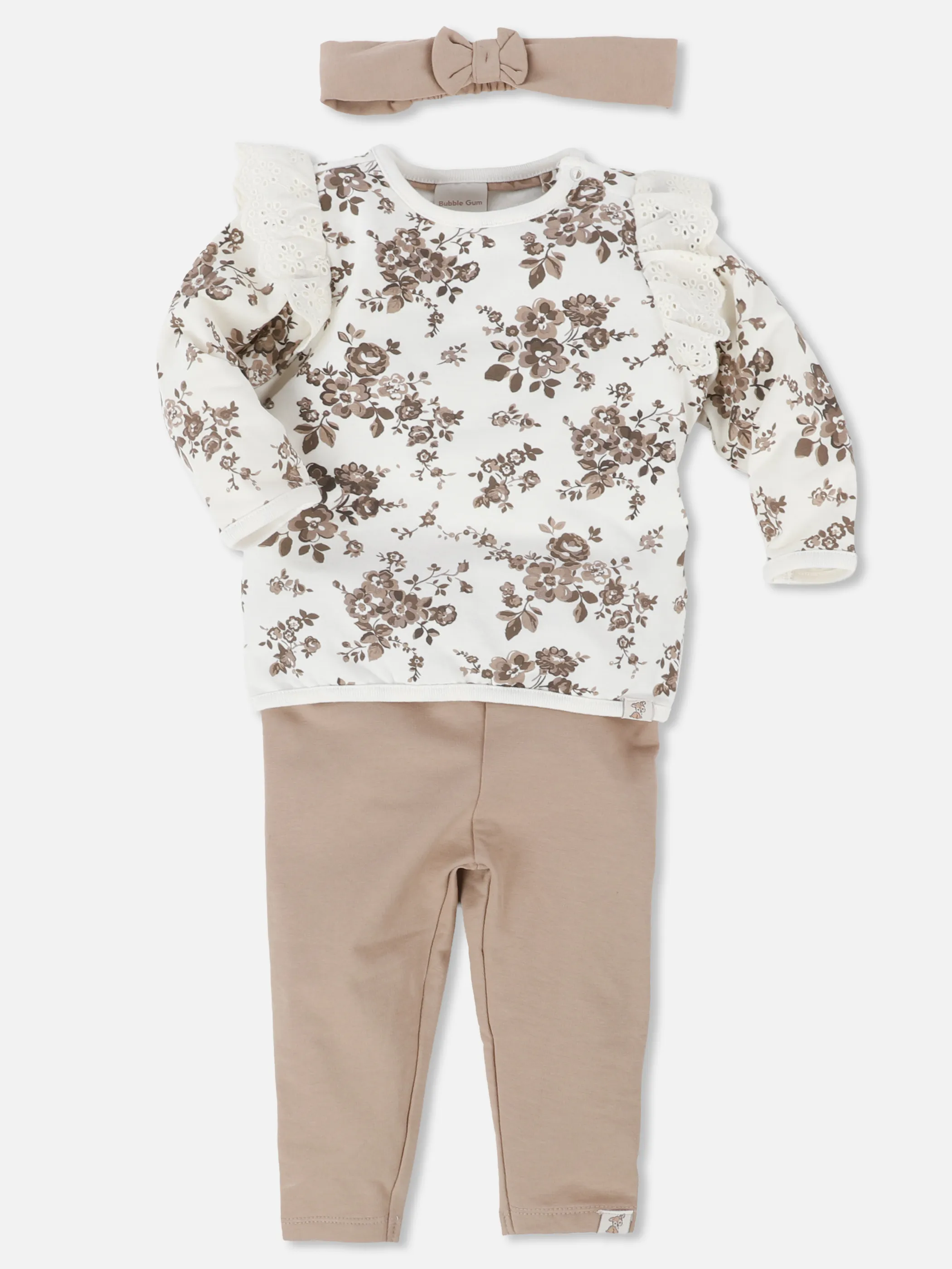 Bubble Gum BM 3pcs Set Sweatshirt AOP, Leggings + Stirnband Weiß 930680 WEIß/BRAUN 1