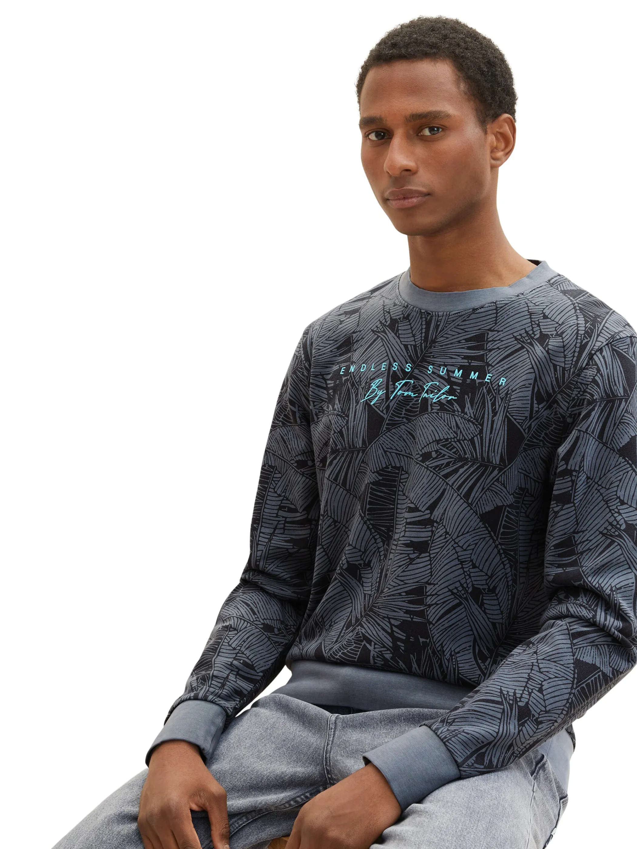 Tom Tailor 1036391 allover printed sweatshirt Blau 880567 31800 3 Tom Tailor 1036391 allover printed sweatshirt Blau 880567 31800 3