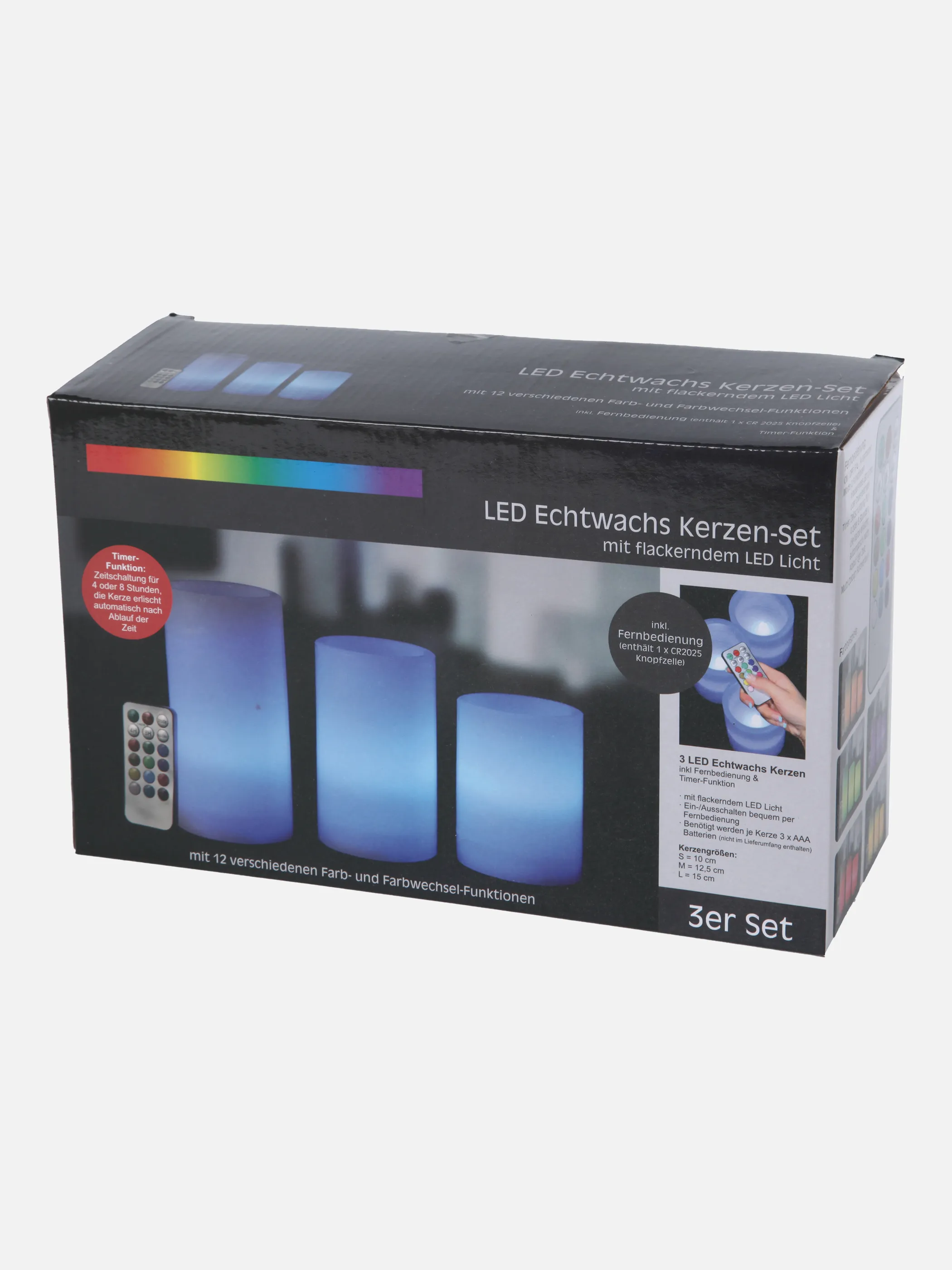Weihnachten LED Echtwachs Kerzen-Set -Colo Weiß 857094 MULTICOLOR 1