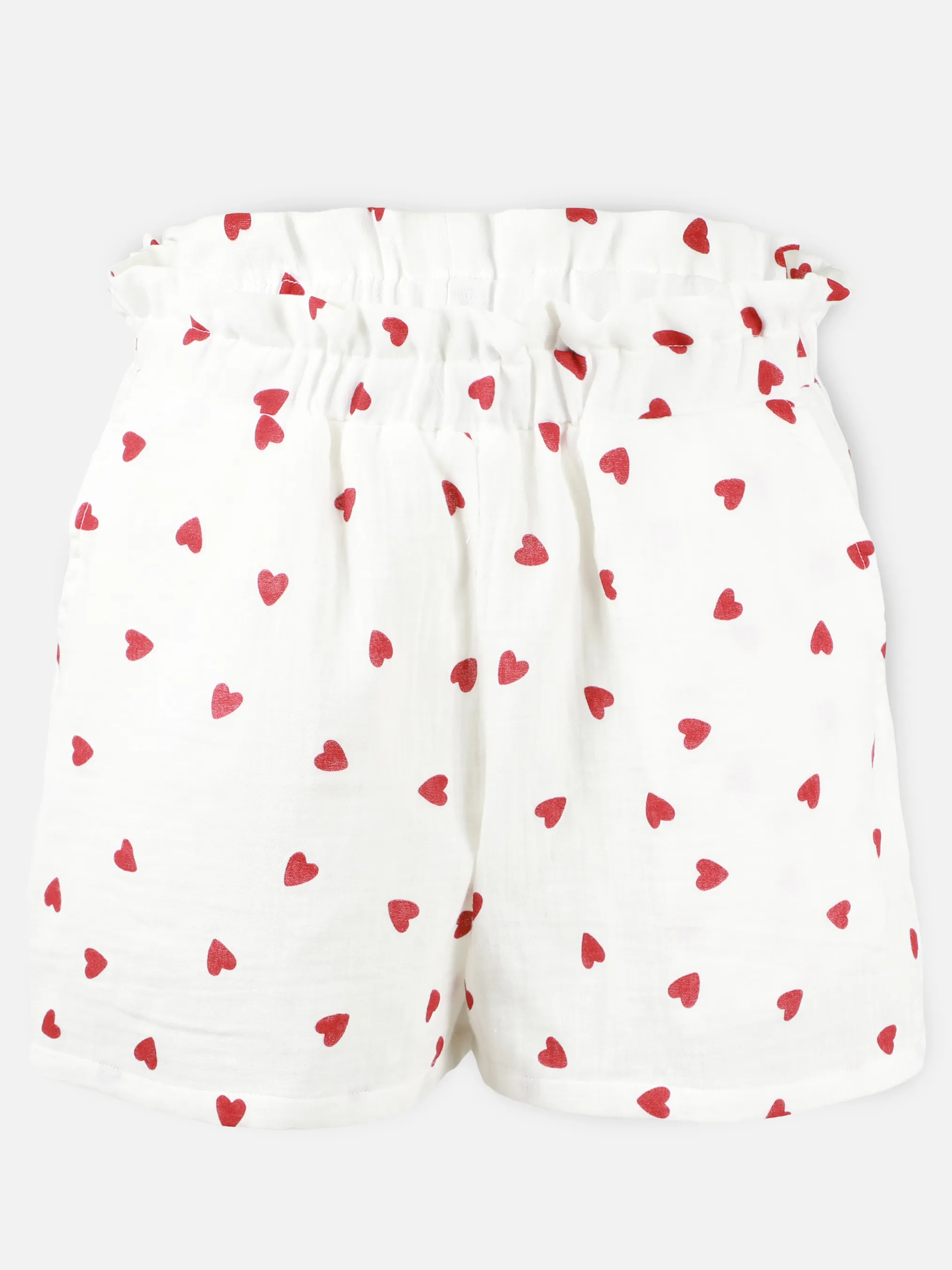 One Way TG Musselin Shorts mit roten Herzen AOP in weiß Weiß 923380 WEIß 1