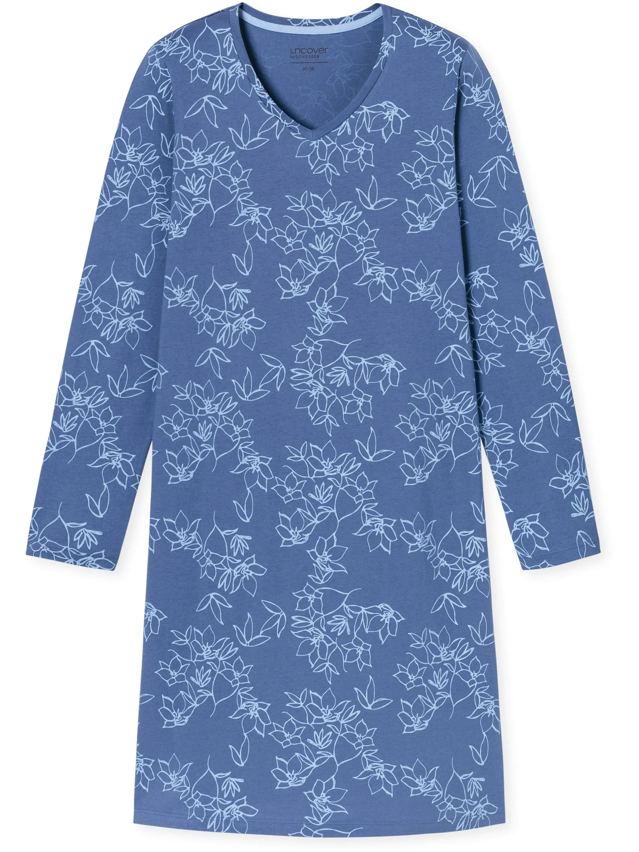 UNCOVER by Schiesser 182851 Sleepshirt 1/1 Arm, 95c Blau 914231 899 1