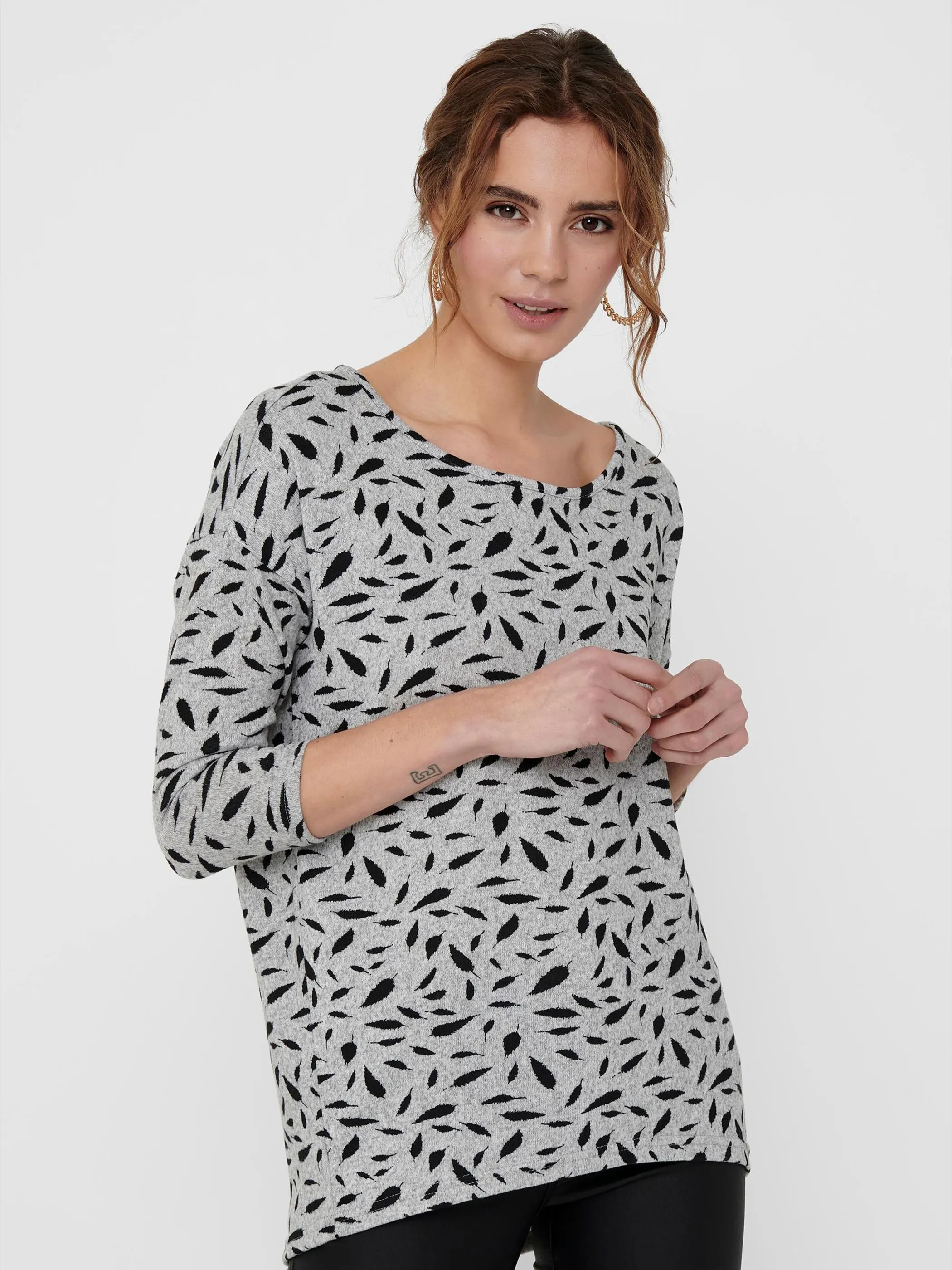 Only 15144286 onlELCOS 4/5 AOP TOP Grau 765230 179073003 3