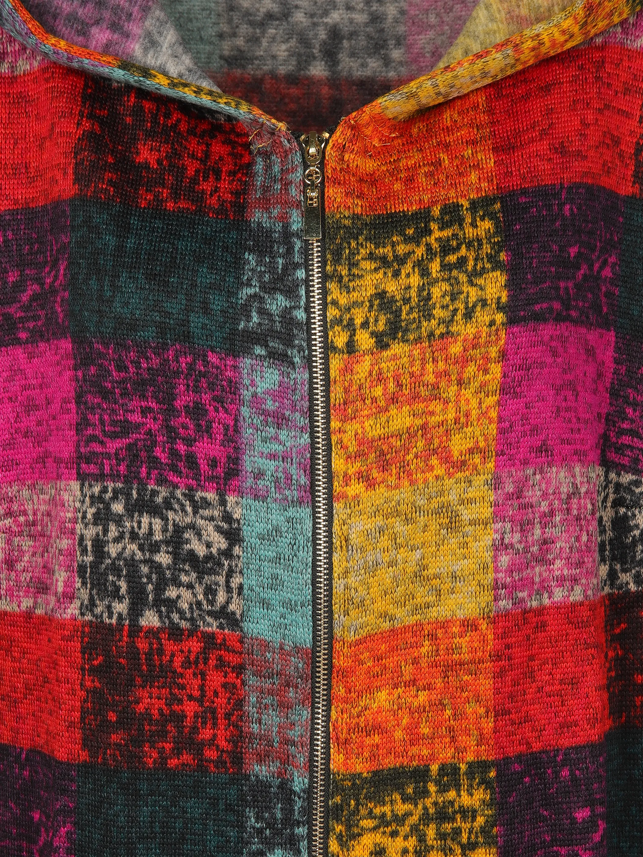 Apricot 846906 Apricot Multicol Check Fleece Hood Cardi Bunt 907522 ASS 3