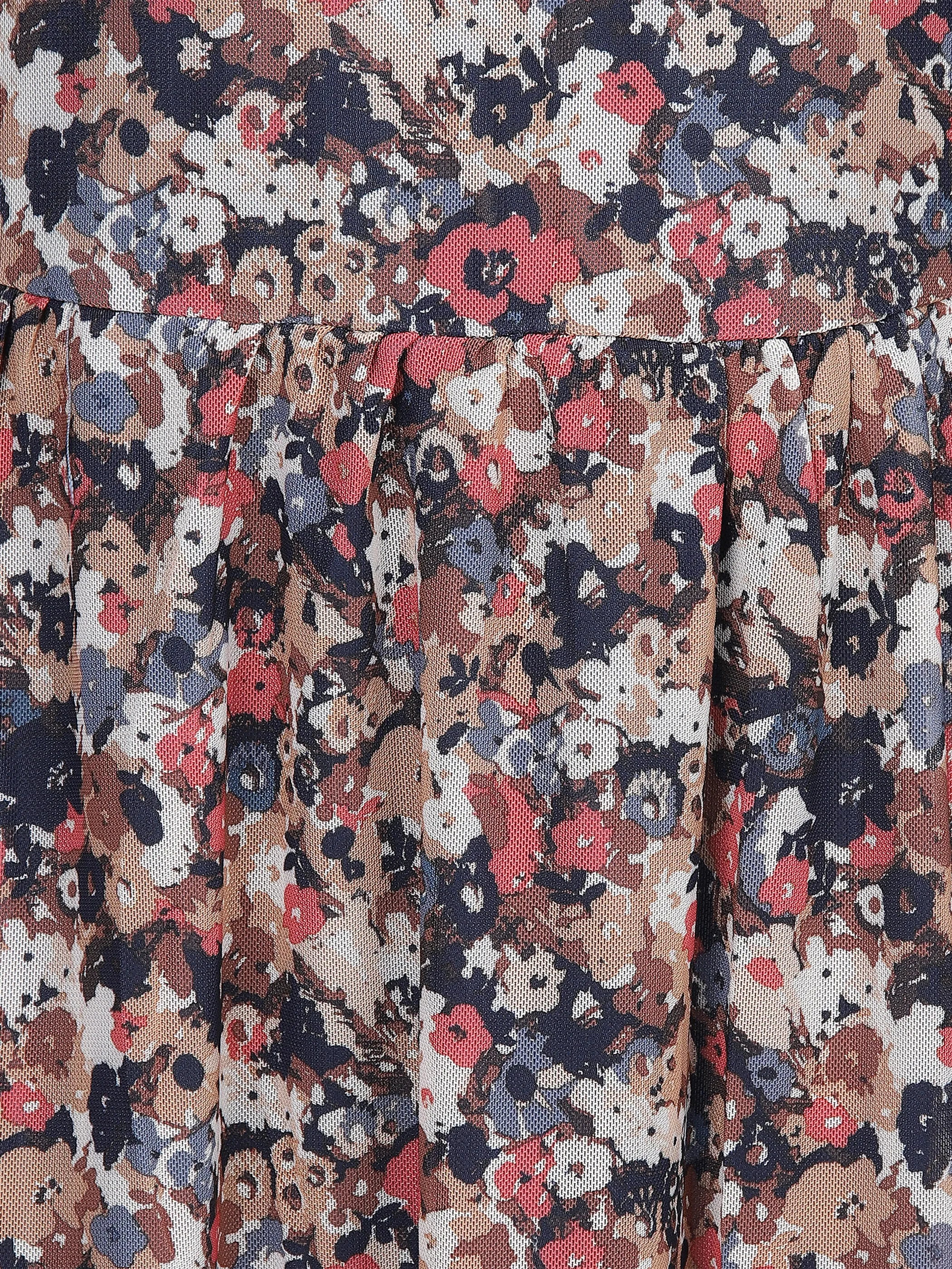 Tom Tailor 1030257 printed mesh dress Braun 861177 30197 3