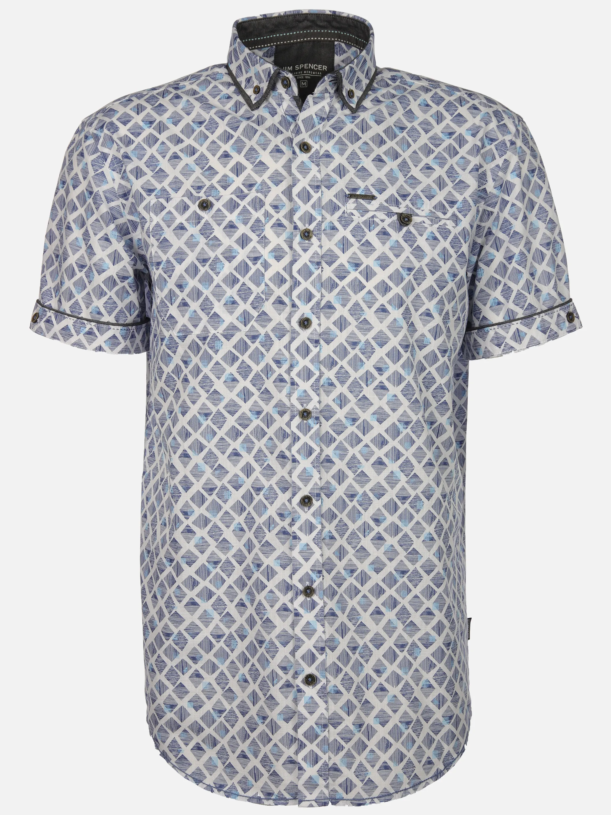 Jim Spencer He. Freizeithemd 1/2 Arm allover Blau 905123 BLUE 1 Jim Spencer He. Freizeithemd 1/2 Arm allover Blau 905123 BLUE 1