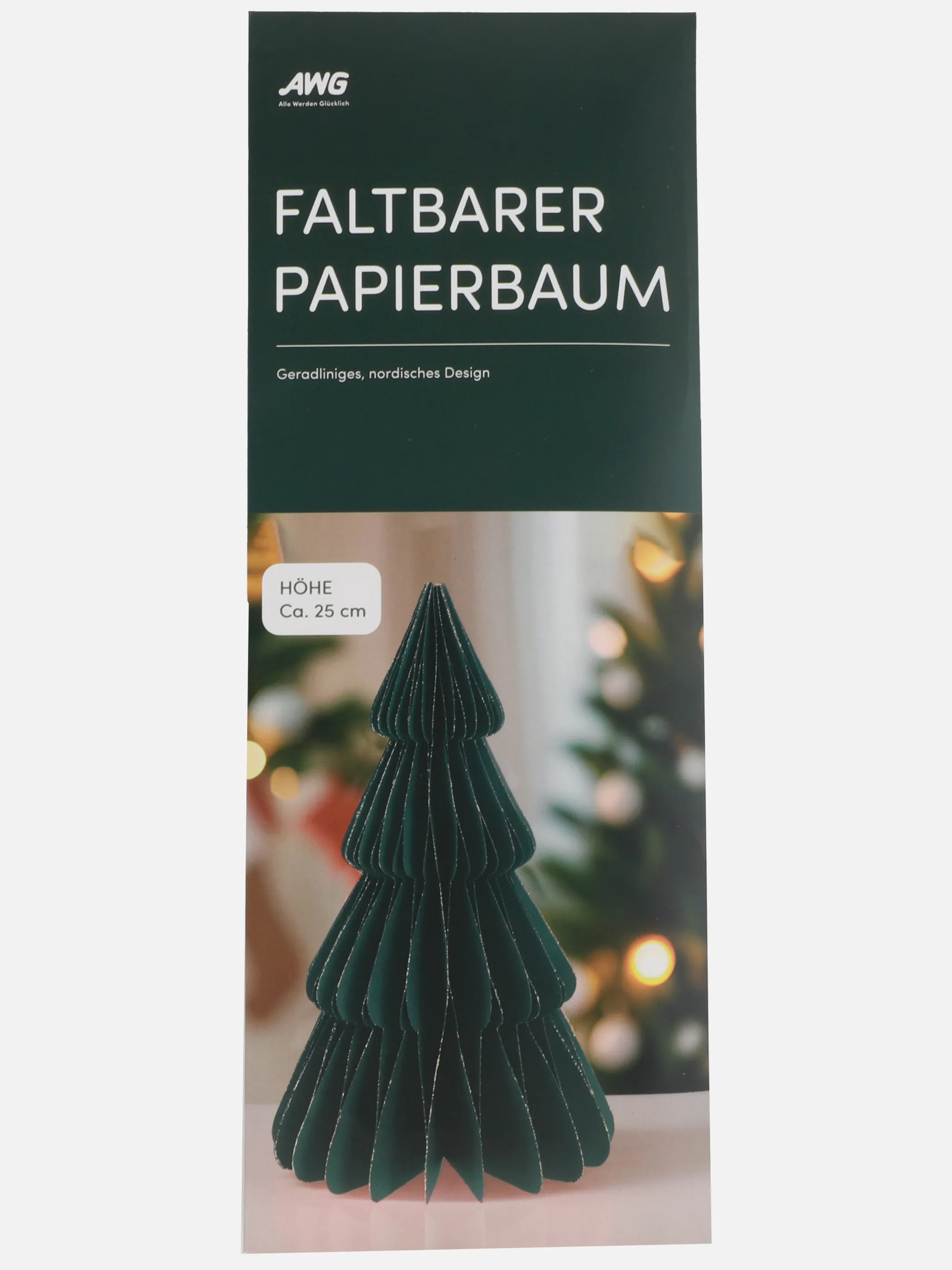 AWG Mode - Papiertannenbaum faltbar, 25cm hoch | BORDEAUX | OneSize