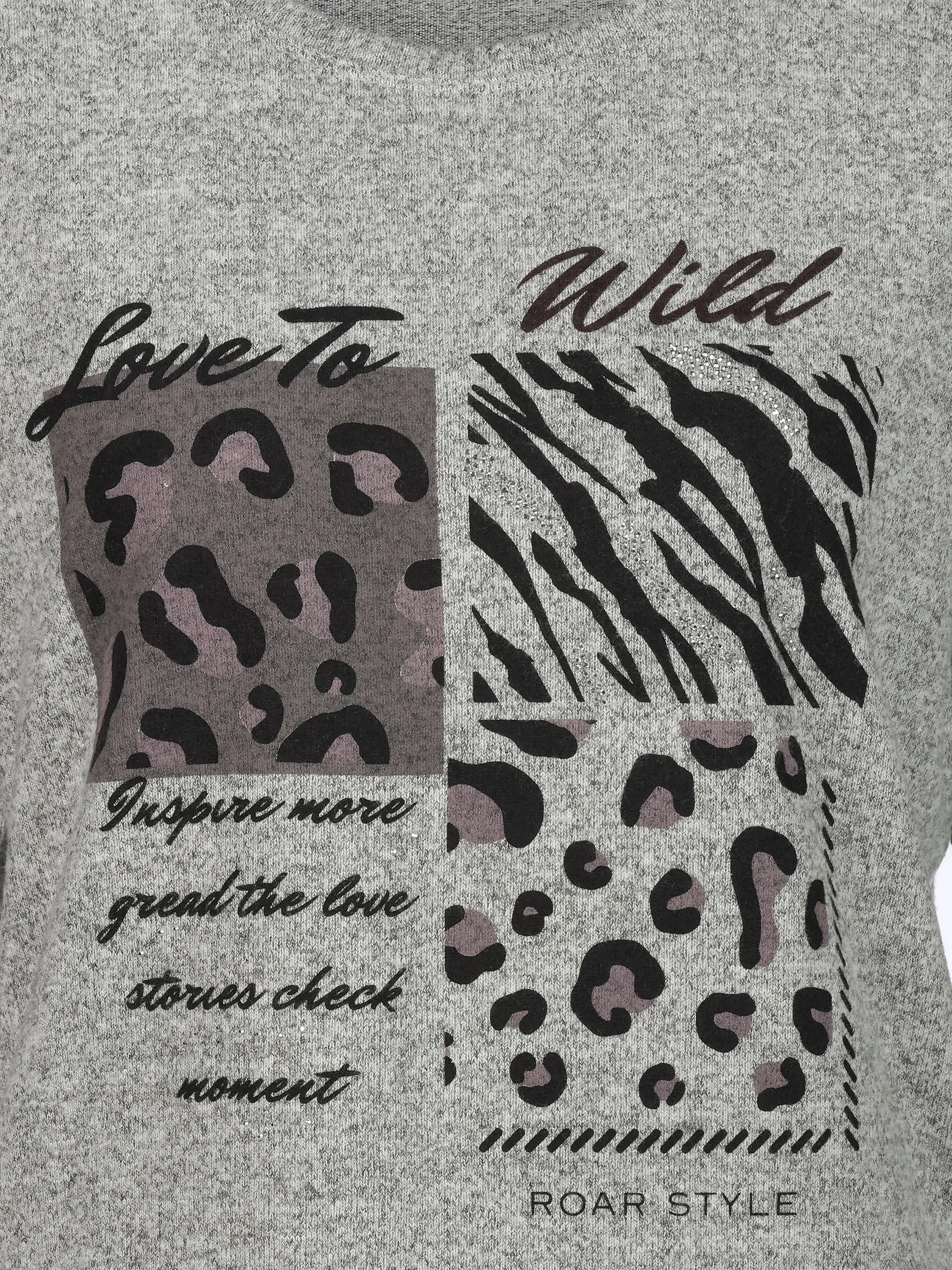 Sure Da-Flausch-Shirt m. Frontprint Grau 914557 SILBERMEL 3