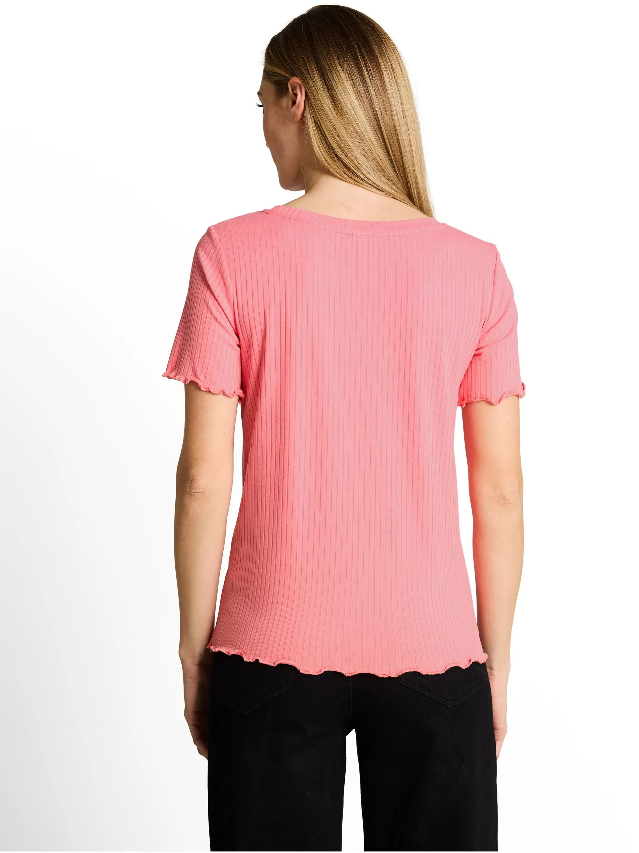 Tom Tailor 1051226 T-Shirt boxy rib Pink 926016 40506 2