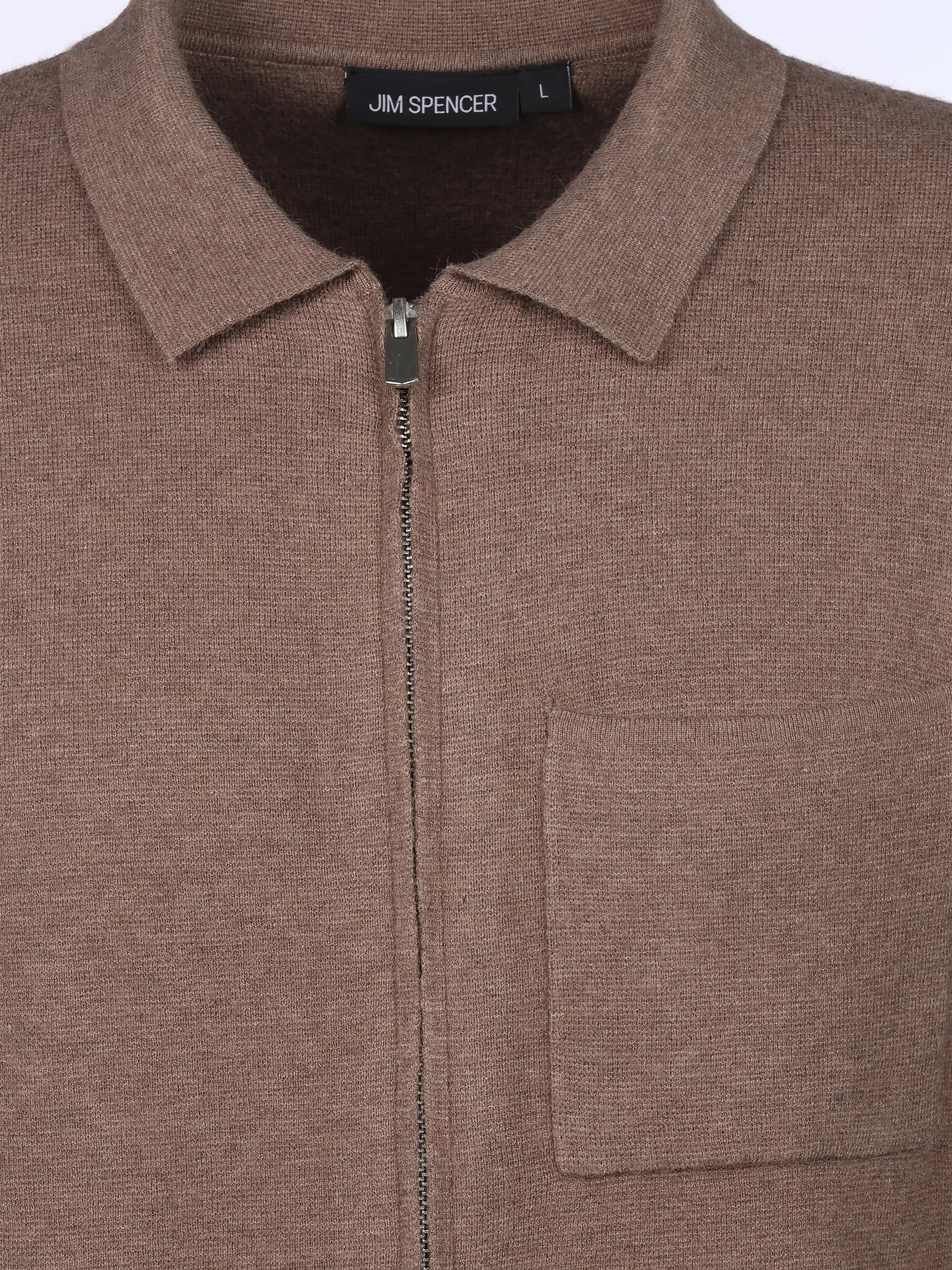 Jim Spencer He. Strickjacke RV Polokragen Braun 931163 BROWN 3
