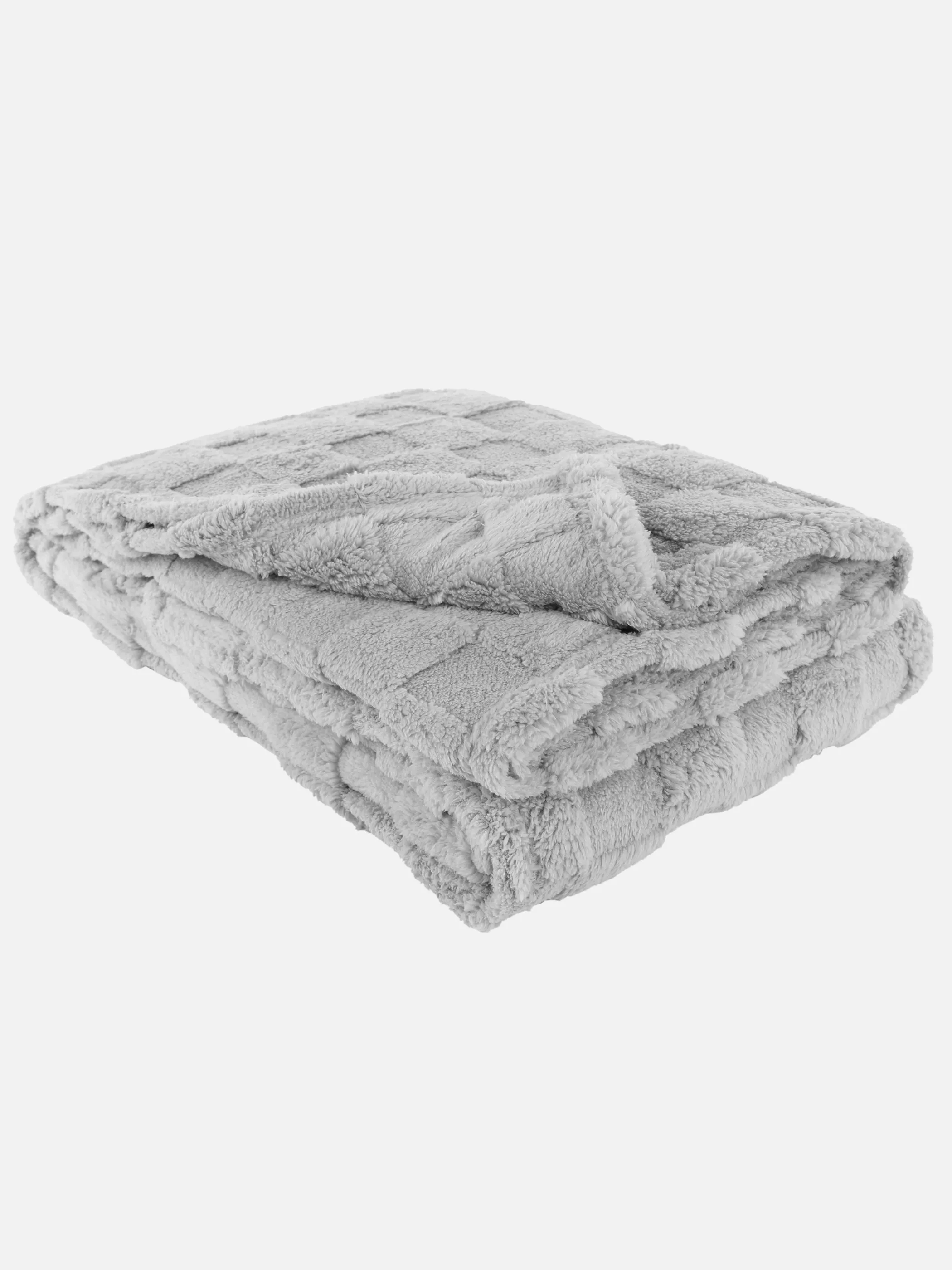 Deluxe Wohndecke Chess Sherpa Schachb Grau 923131 GRAU 1