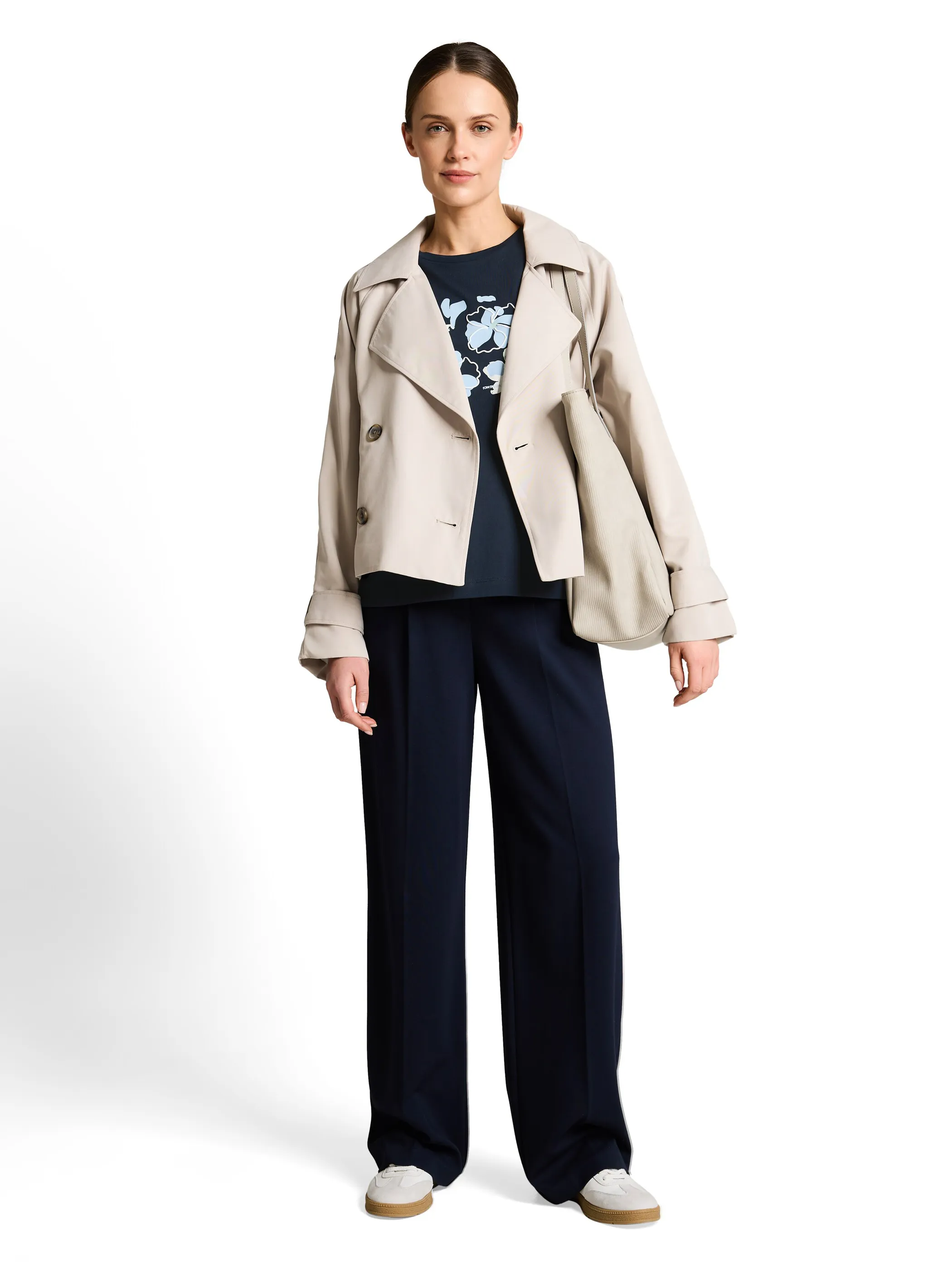 Tom Tailor 1050414 NOS T-shirt basic crew neck print Blau 922045 10668 1