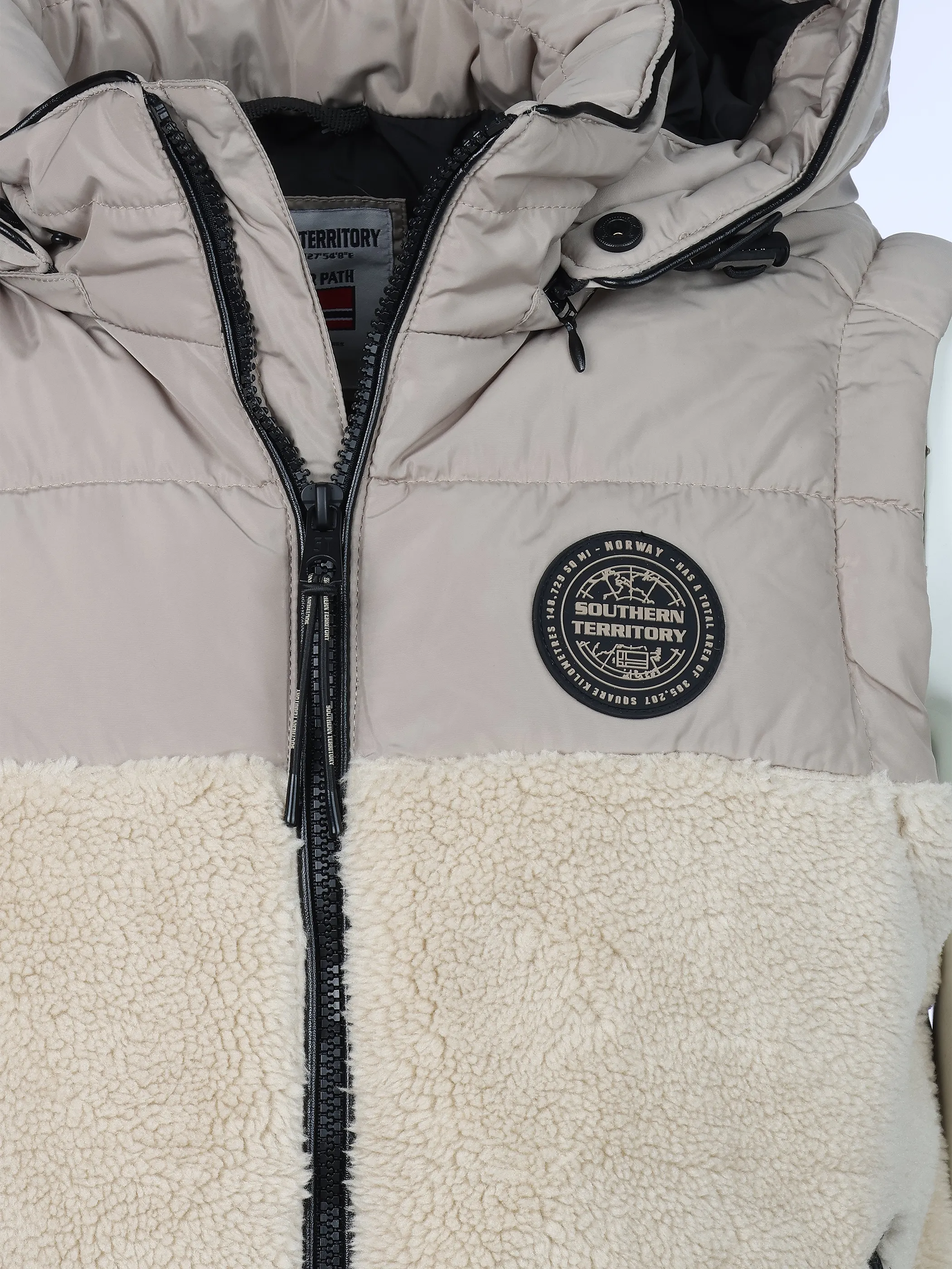 Southern Territory He. Fleeceweste m. Kapuze Beige 915608 0200 3