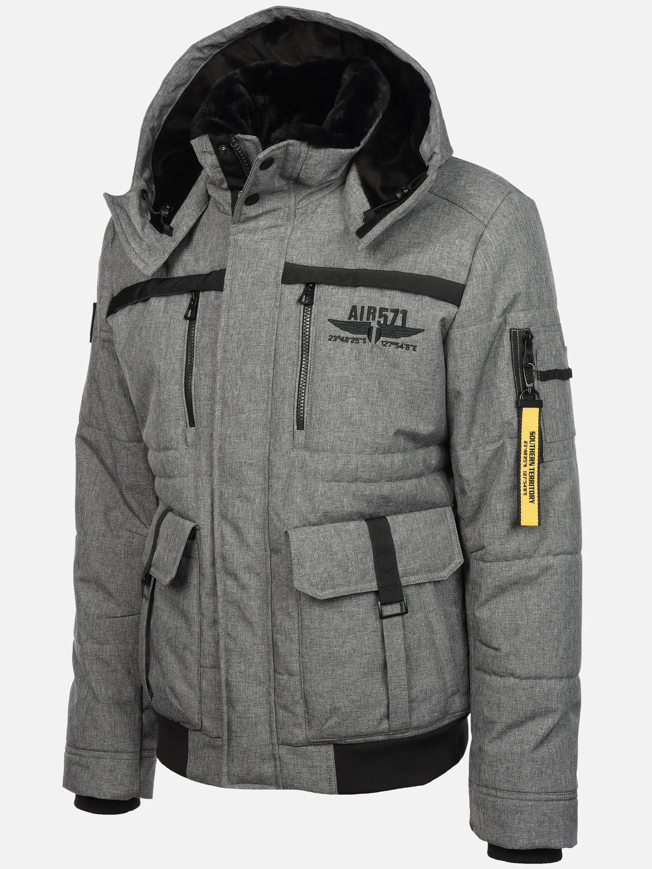 Southern Territory He. Steppblouson utility Grau 914365 GREY MEL 3