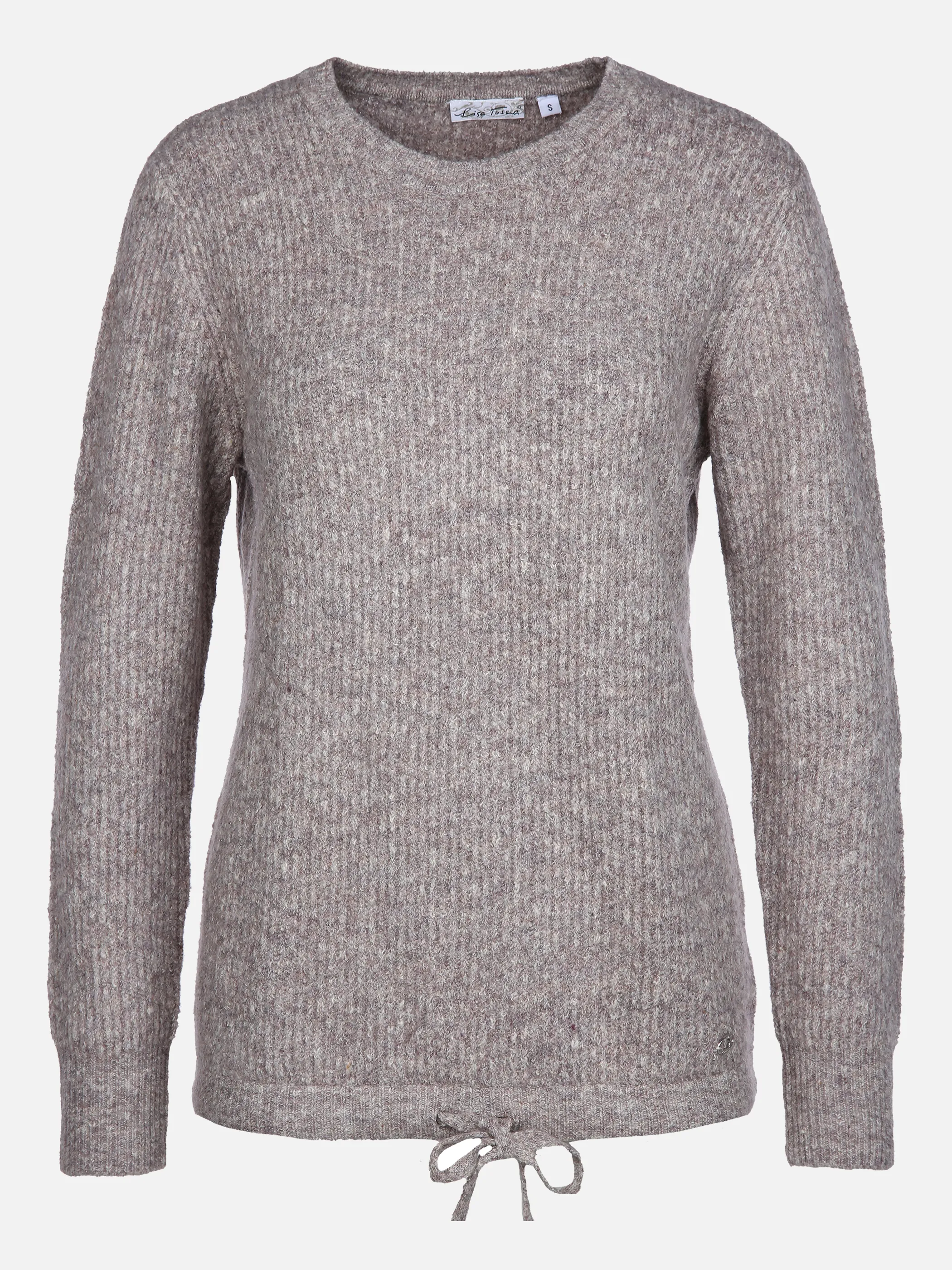 Lisa Tossa Da-Rundhals-Pullover Grau 856708 TAUPE MEL. 1