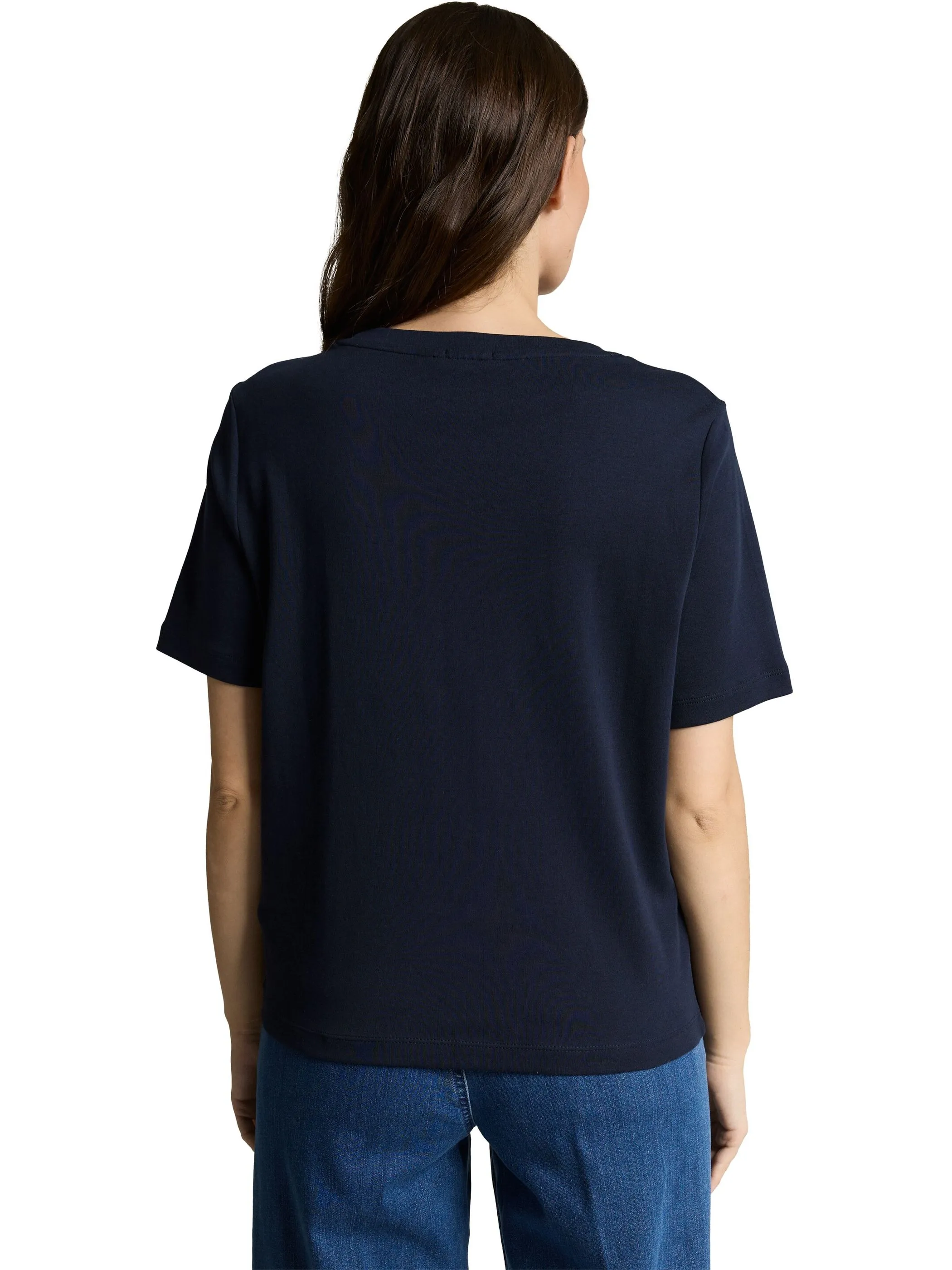 Tom Tailor 1050426 NOS T-shirt boxy crew neck with print Blau 921974 10668 2