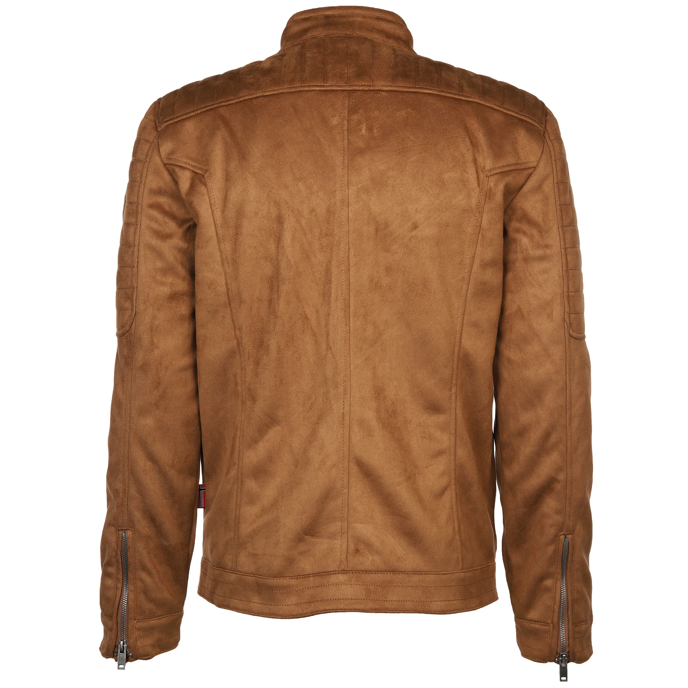 Jim Spencer He. Bikerjacke velour Braun 880521 COGNAC 2
