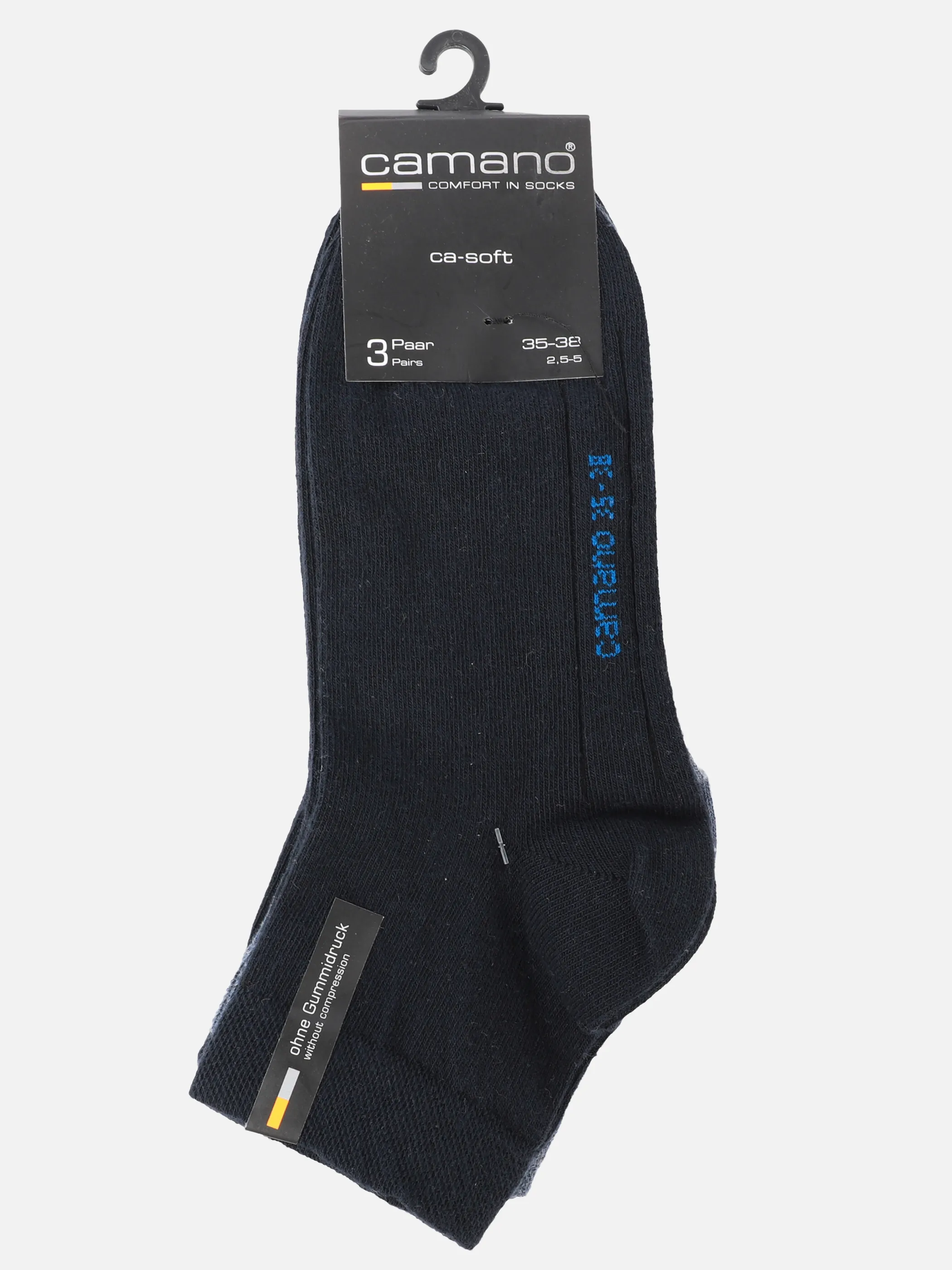 Camano 3023 He-Soft Quarter Socken3er Blau 809764 0004 3