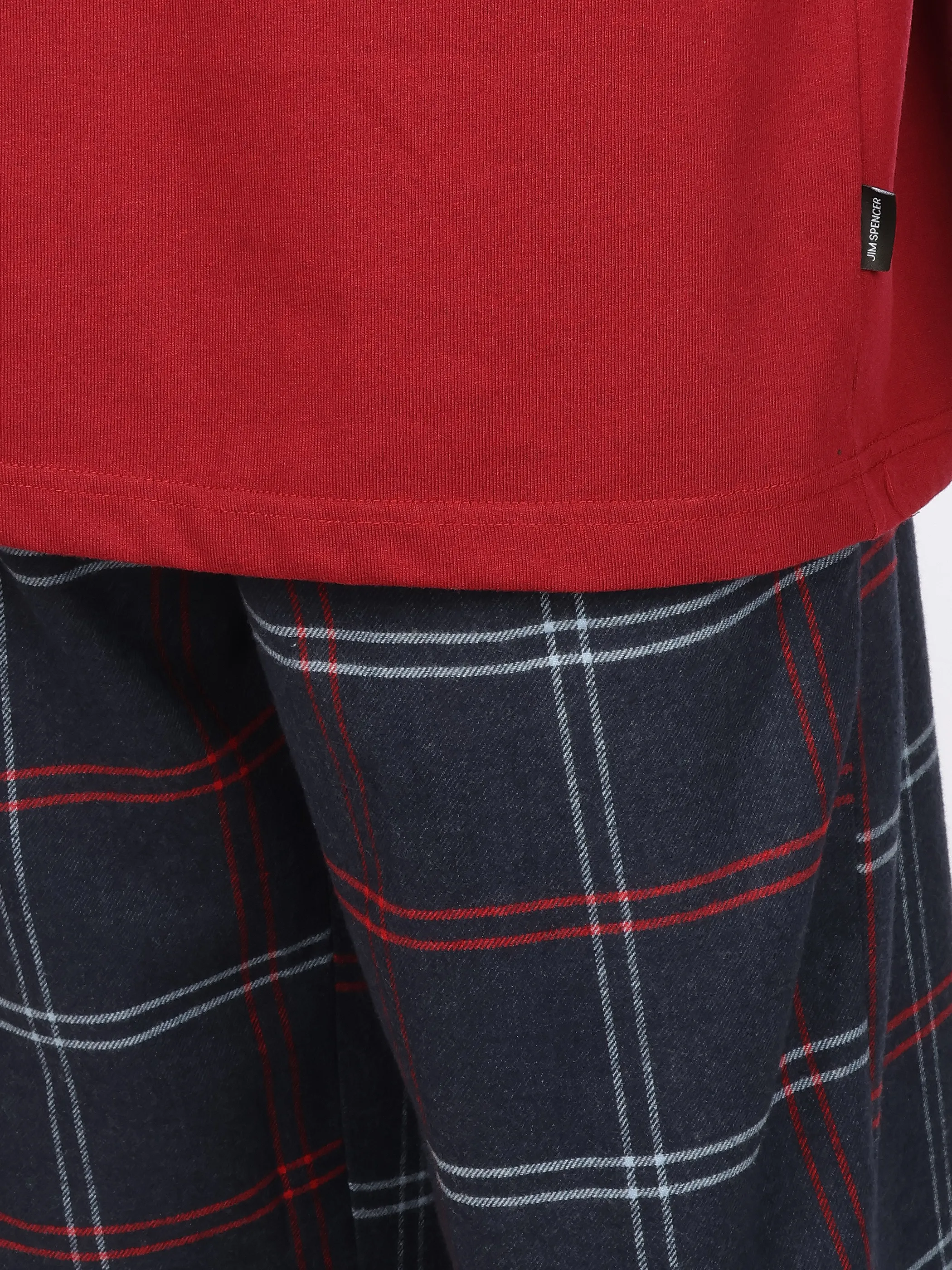 Jim Spencer He. Pyjama mit Flanell Hose Ka Rot 929571 ROT 3