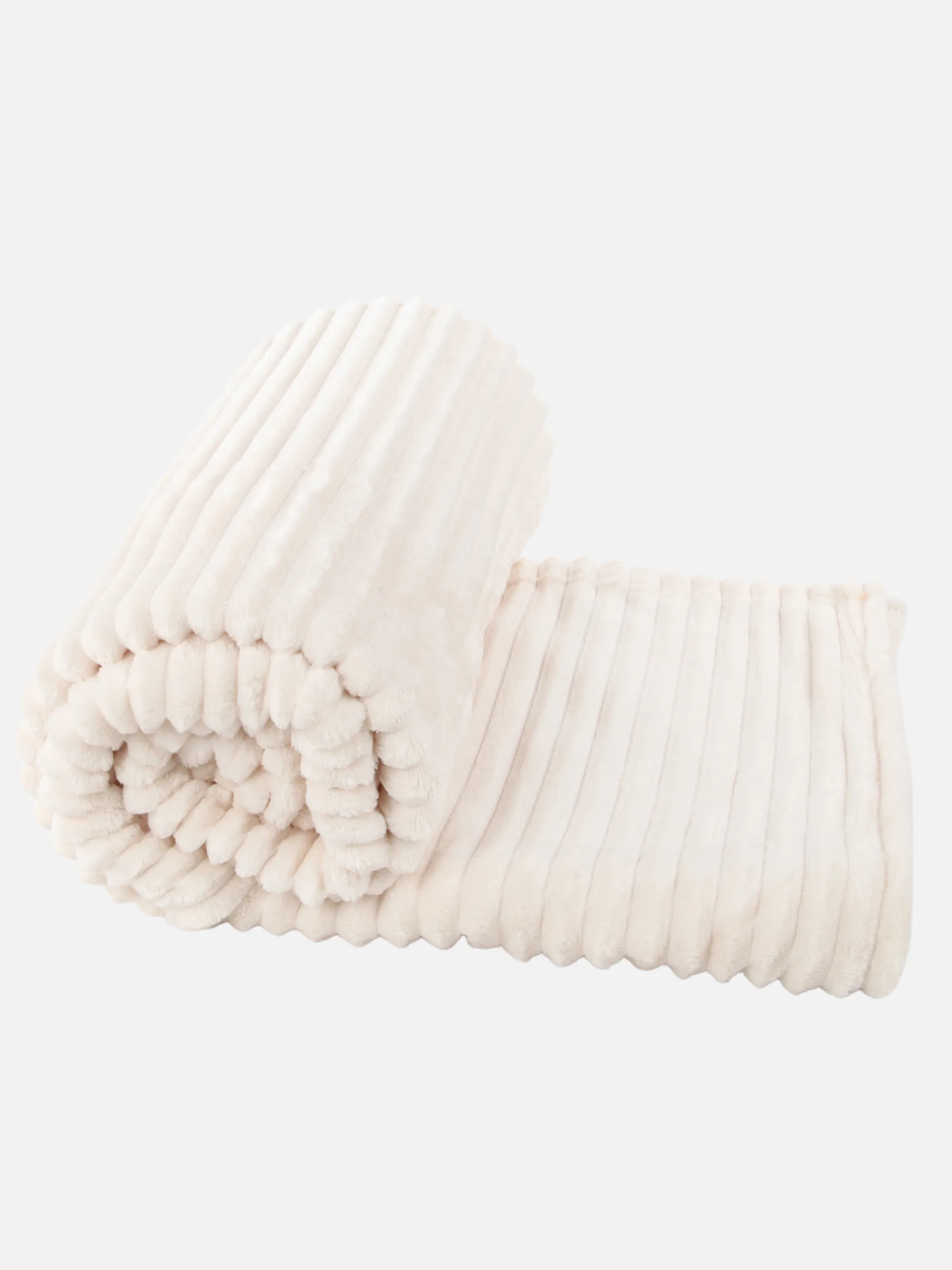 Dream House Wohndecke Rib Flanell uni Weiß 932740 OFFWHITE 2