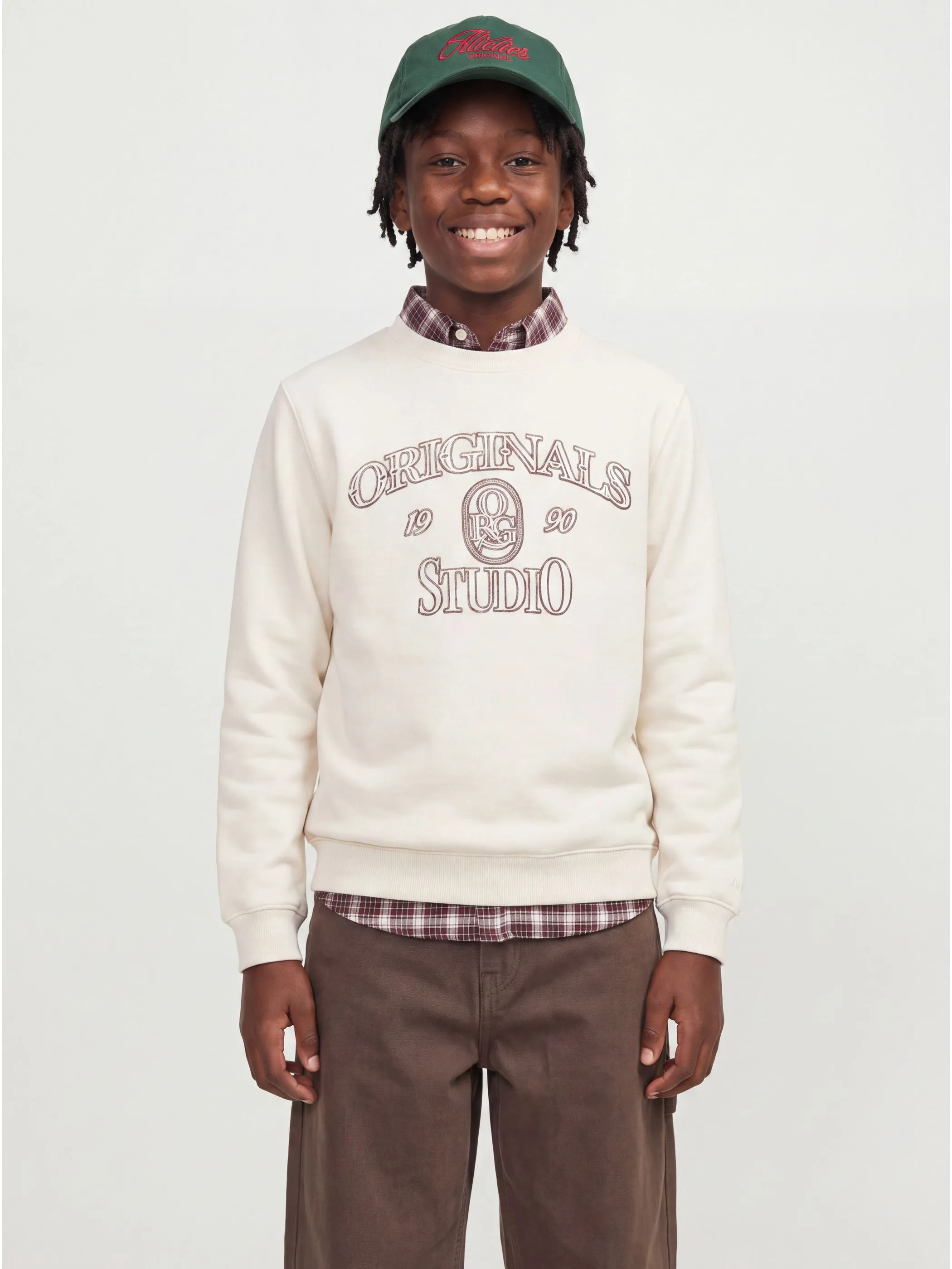 Jack&Jones Junior 12303317 JORCHAMBERI TYPO SWEAT CREW NECK JN Weiß 931442 177620 1