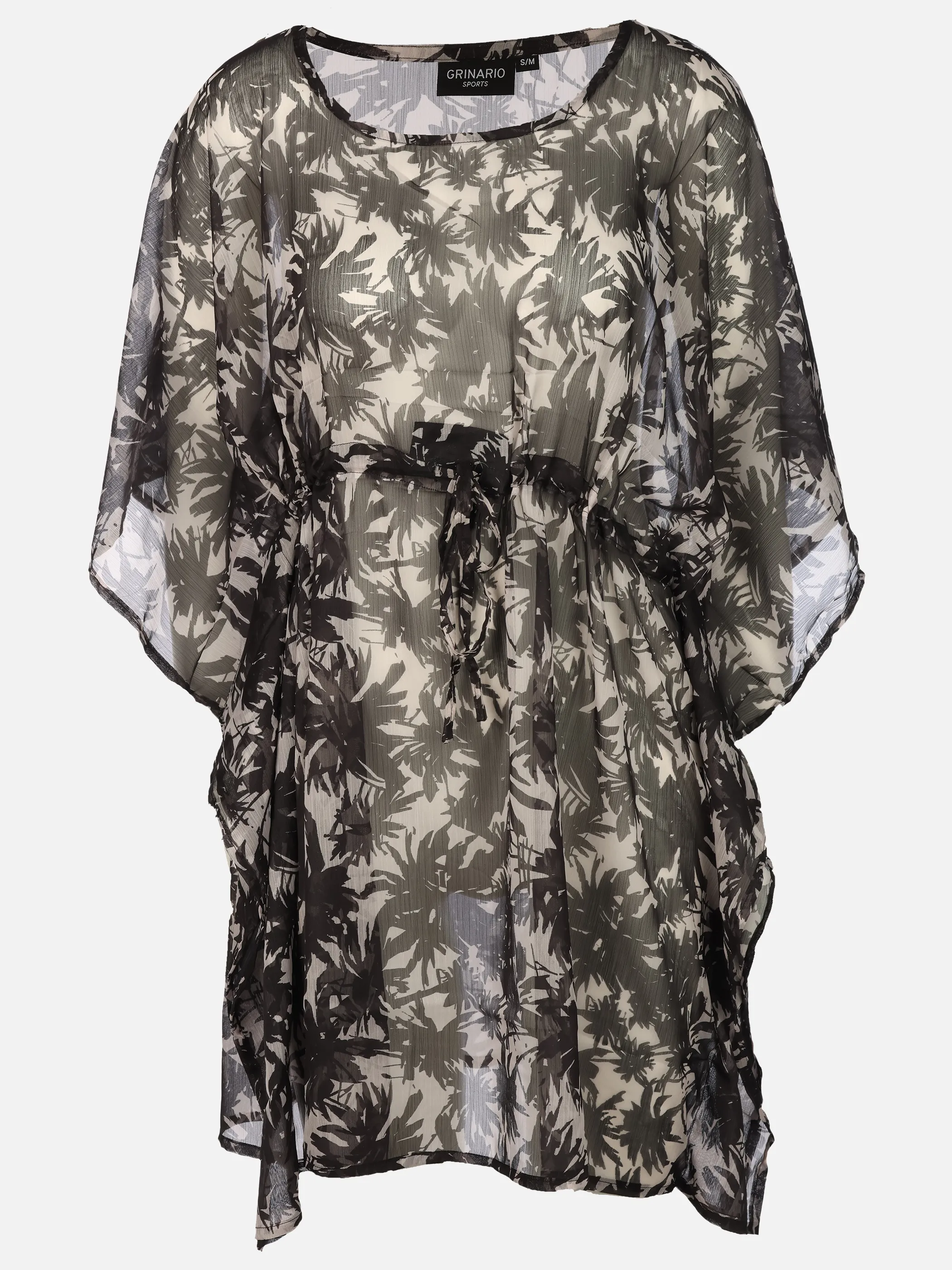 Grinario Sports Da-Strand Kaftan, AOP Schwarz 923579 BL/WH/PA 1