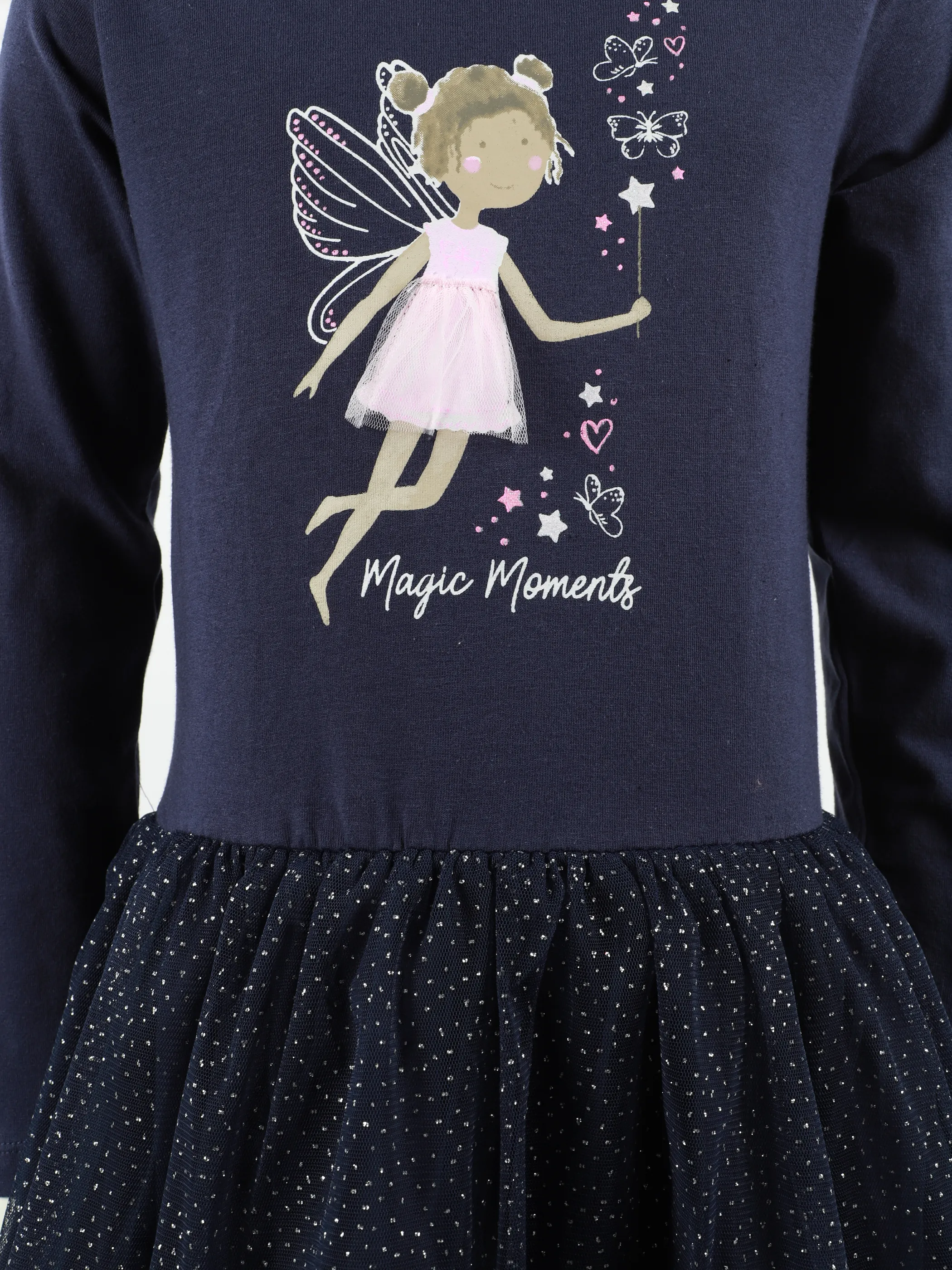 One Way KM Kleid longsleeve mit Fee Print in blau Blau 913950 BLAU 3