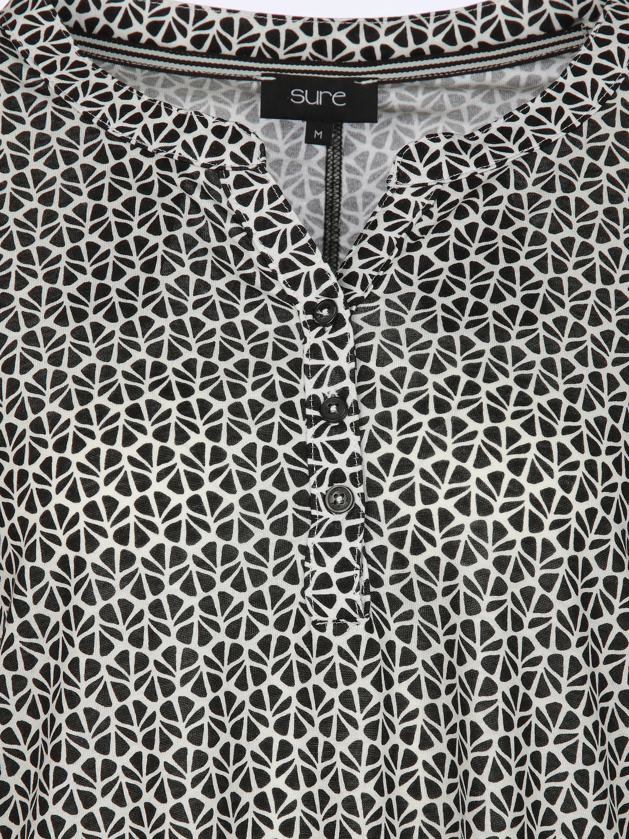 Sure Da-Shirt m. Alloverprint Schwarz 907367 SW 3