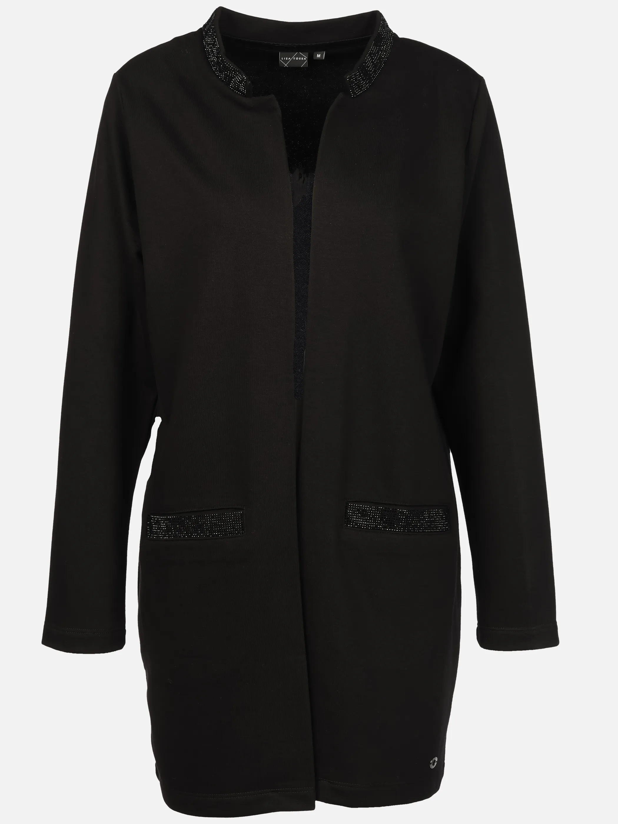 Lisa Tossa Da-Long Cardigan m. Straß Schwarz 916296 BLACK 1