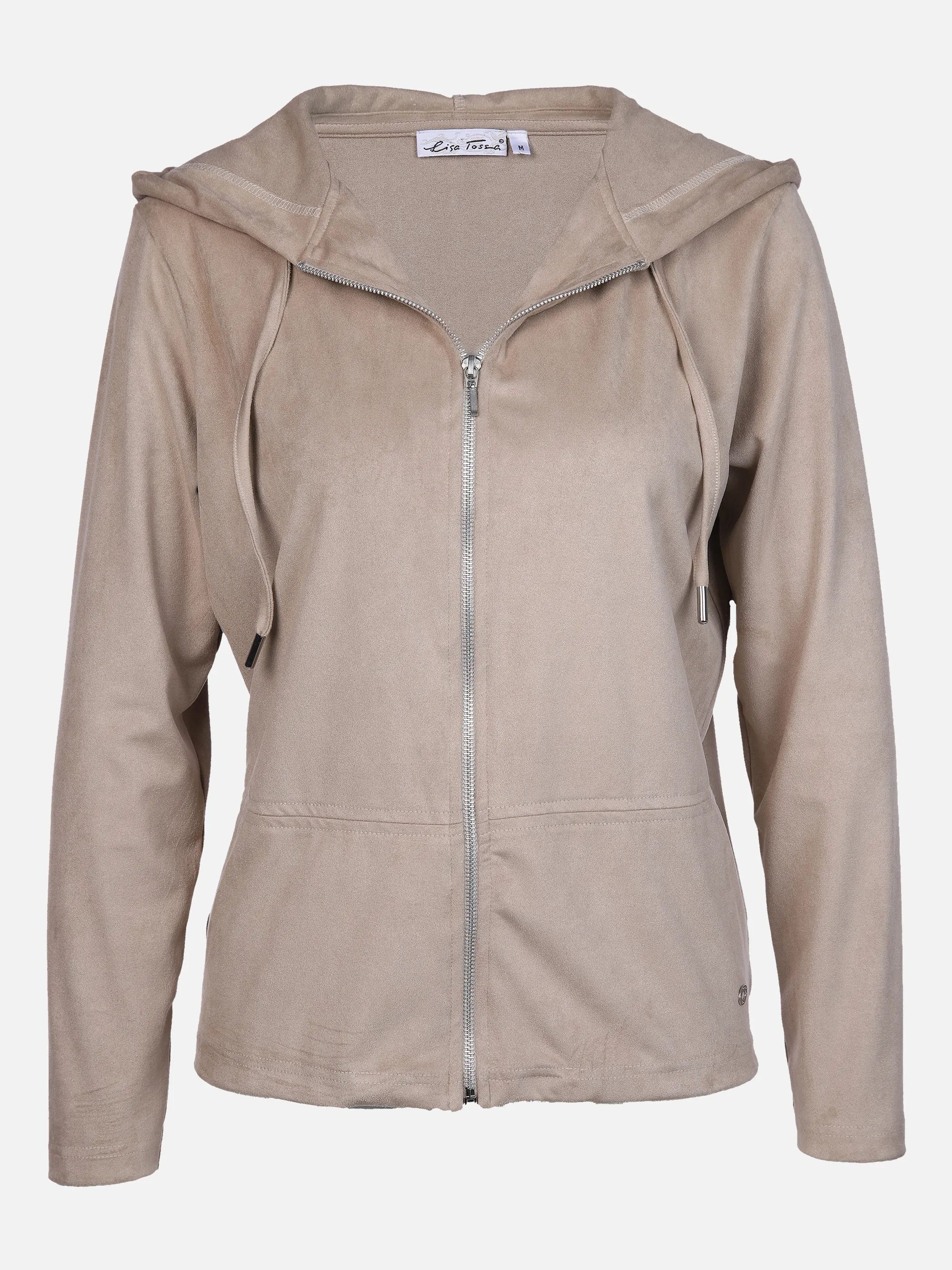 Lisa Tossa Da-Sweatjacke in Veloursoptik Braun 863995 SAND 1