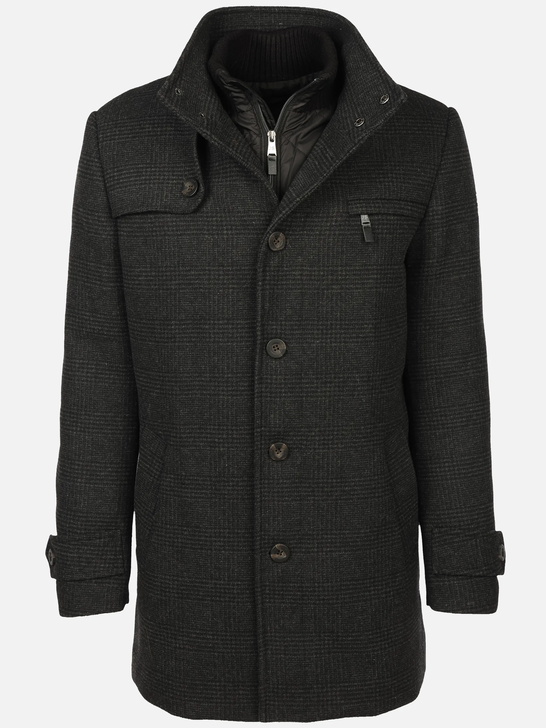 Jim Spencer Hr. Wollmantel 2in1 220803 Grau 871351 GREY CHECK 1