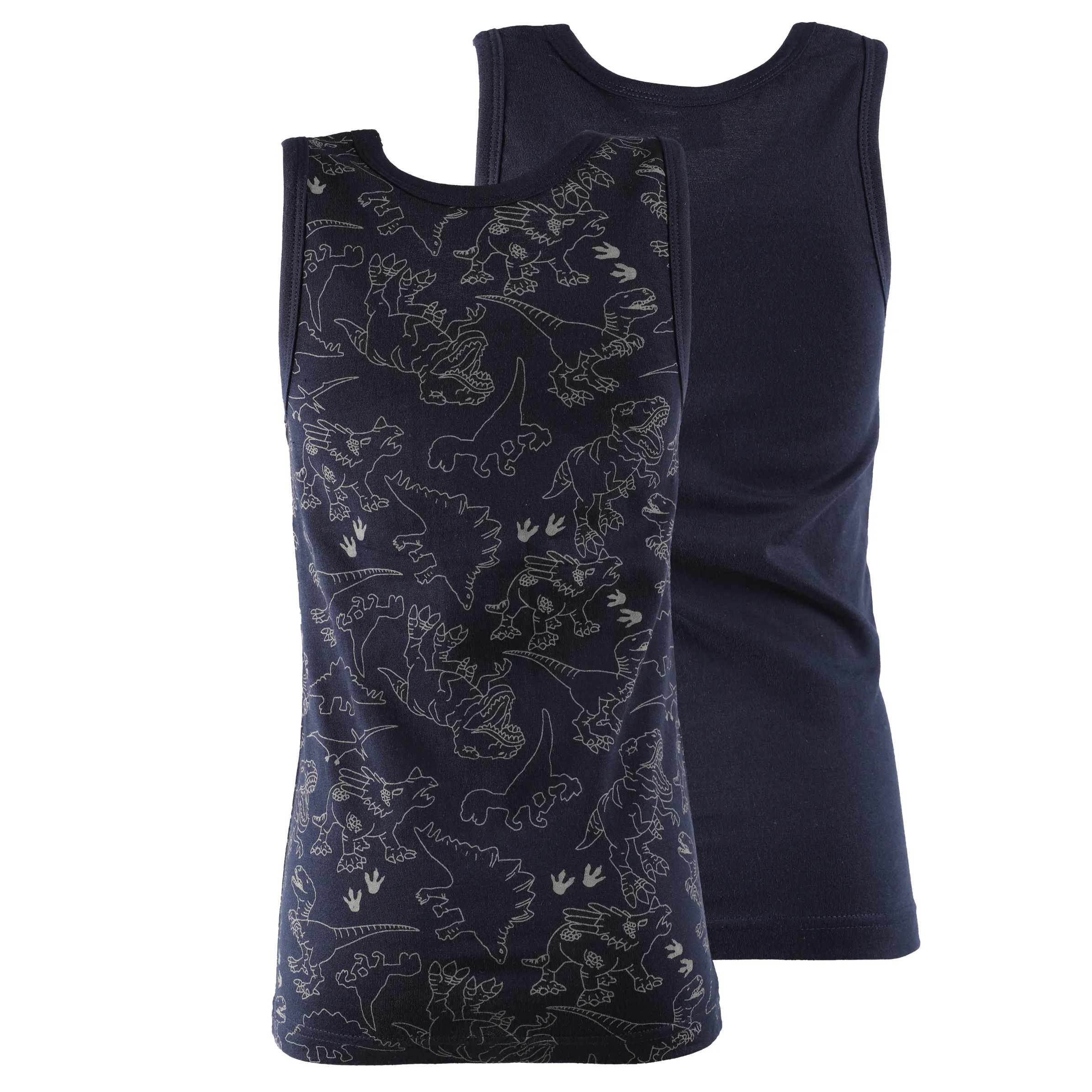 Stop + Go KJ Unterhemd Dino 2er Set Blau 881326 NAVY 2