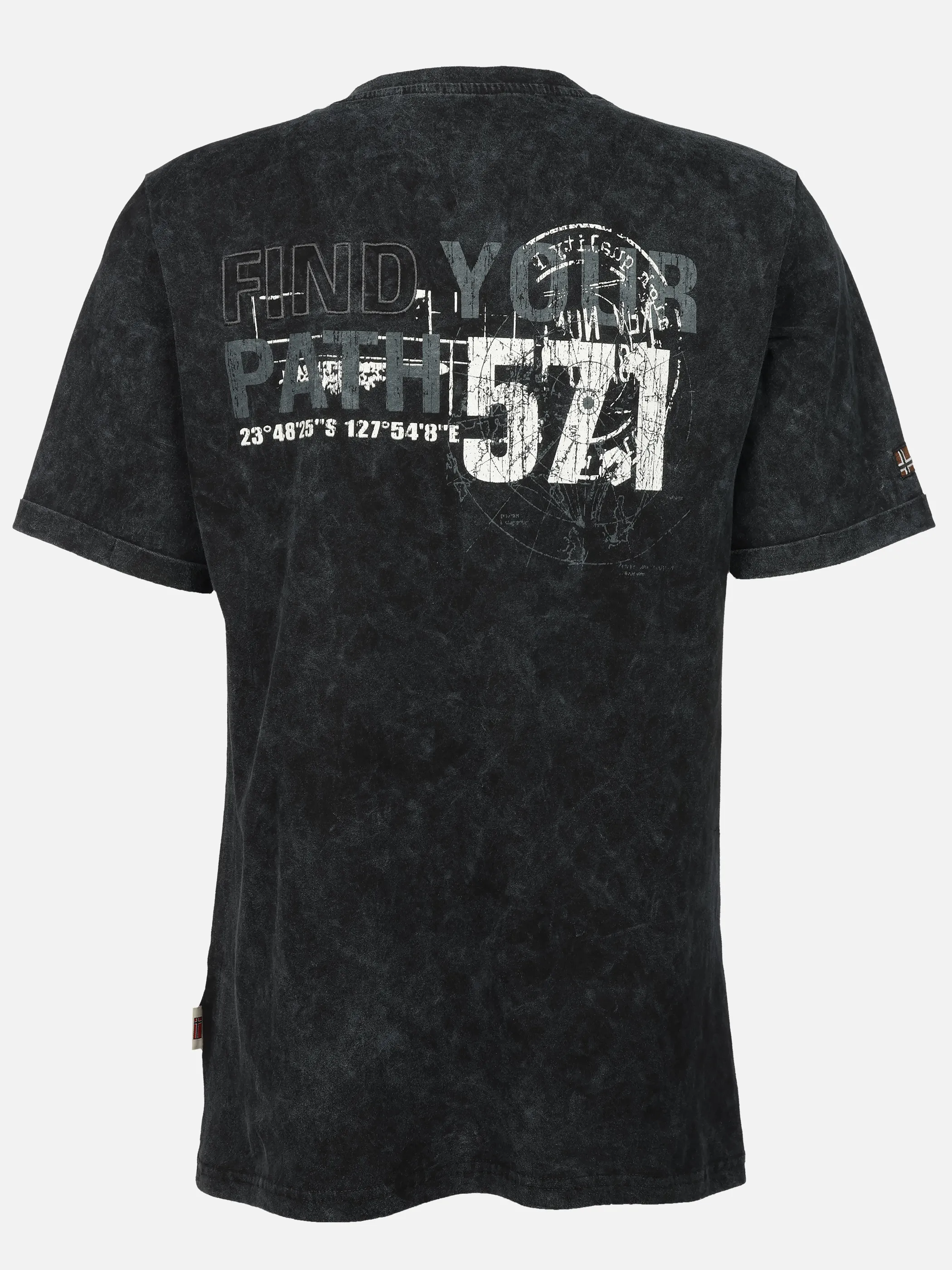 Southern Territory He. Henleyshirt 1/2 Arm print Schwarz 926170 BLACK 2