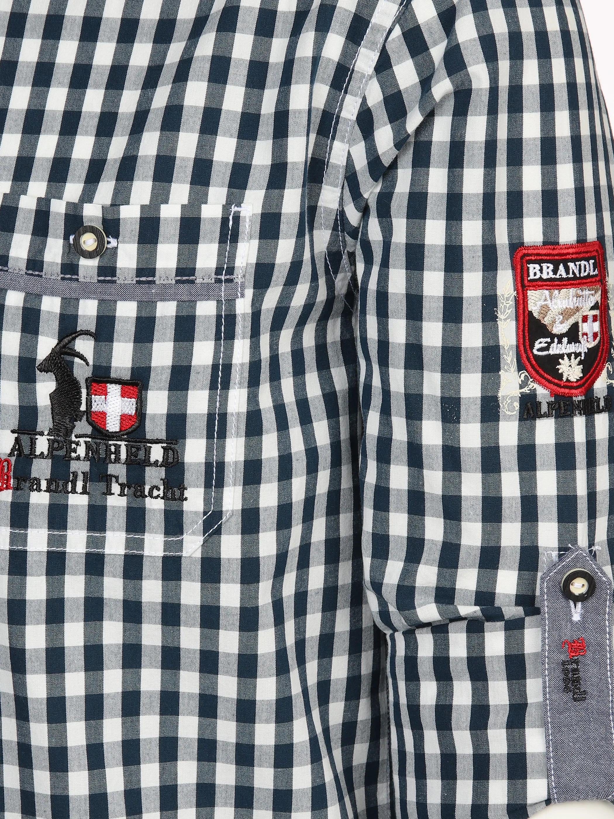 Brandl Tracht He. Trachtenhemd 1/1 Arm Blau 893338 NAVY 3 Brandl Tracht He. Trachtenhemd 1/1 Arm Blau 893338 NAVY 3