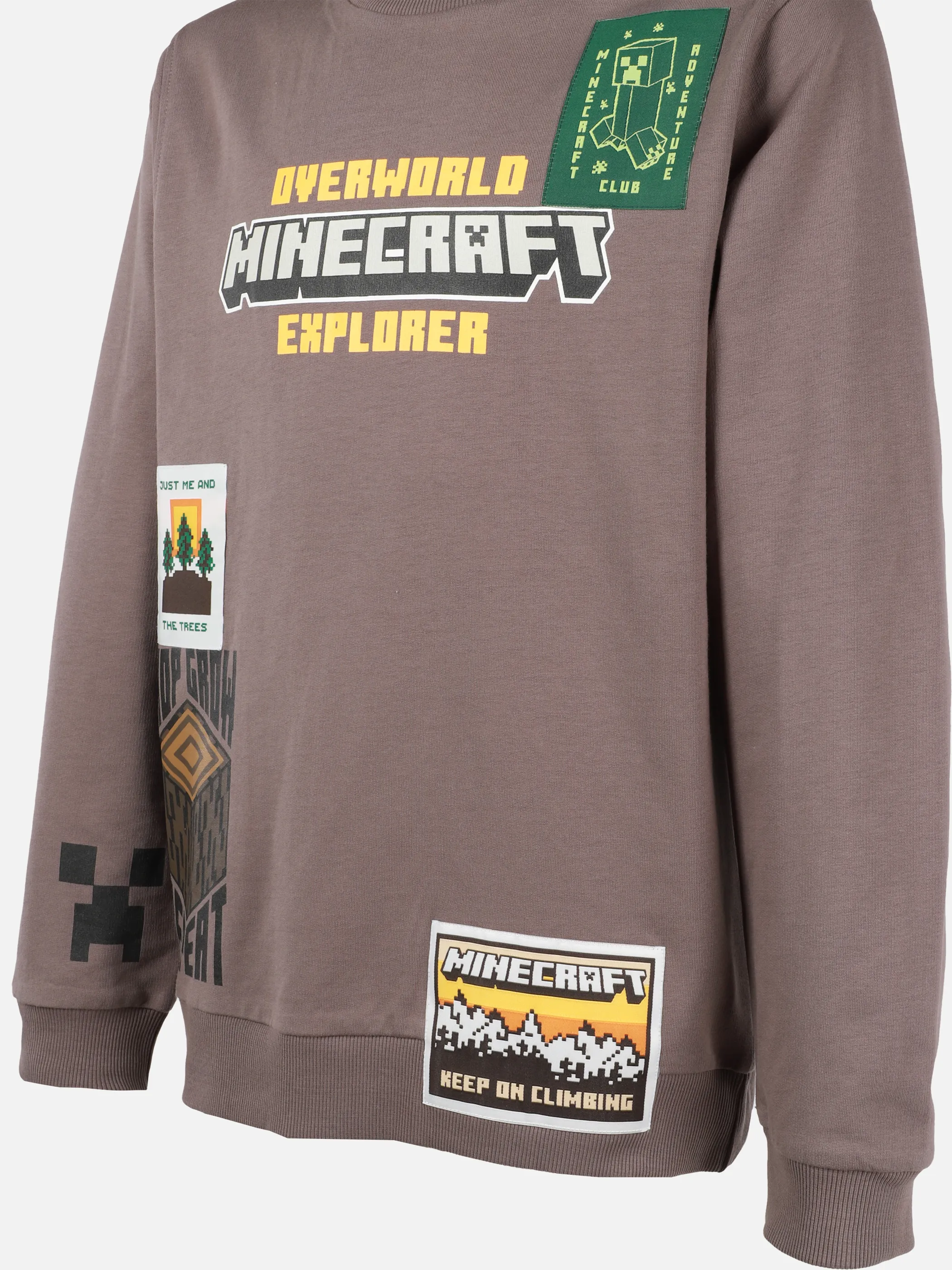 Minecraft JJ Sweatshirt minecraft Frontprint hellgrau Grau 919666 HELLGRAU 3