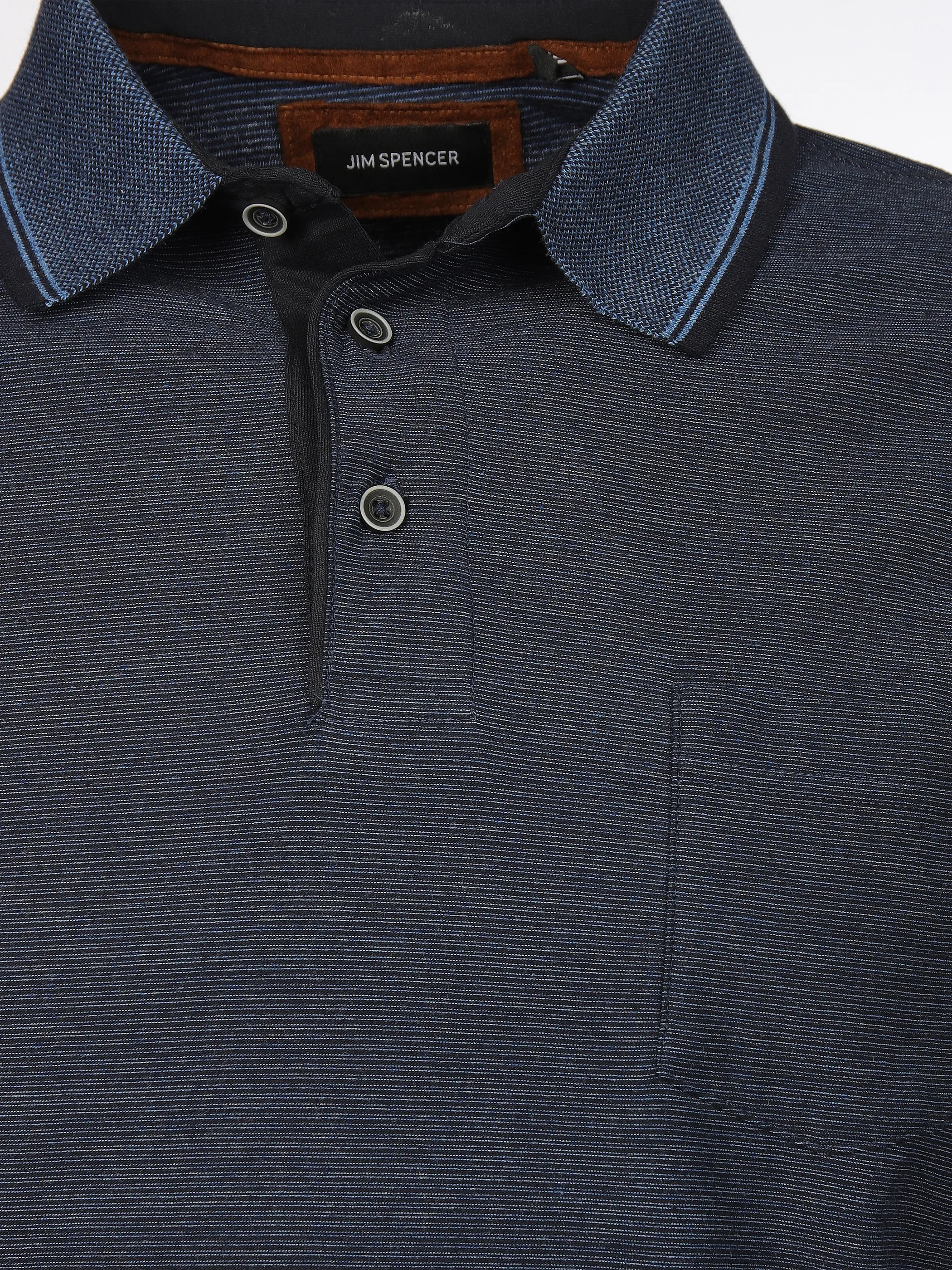 Jim Spencer He. Poloshirt 1/1 Arm grindle Blau 898406 NAVY 3