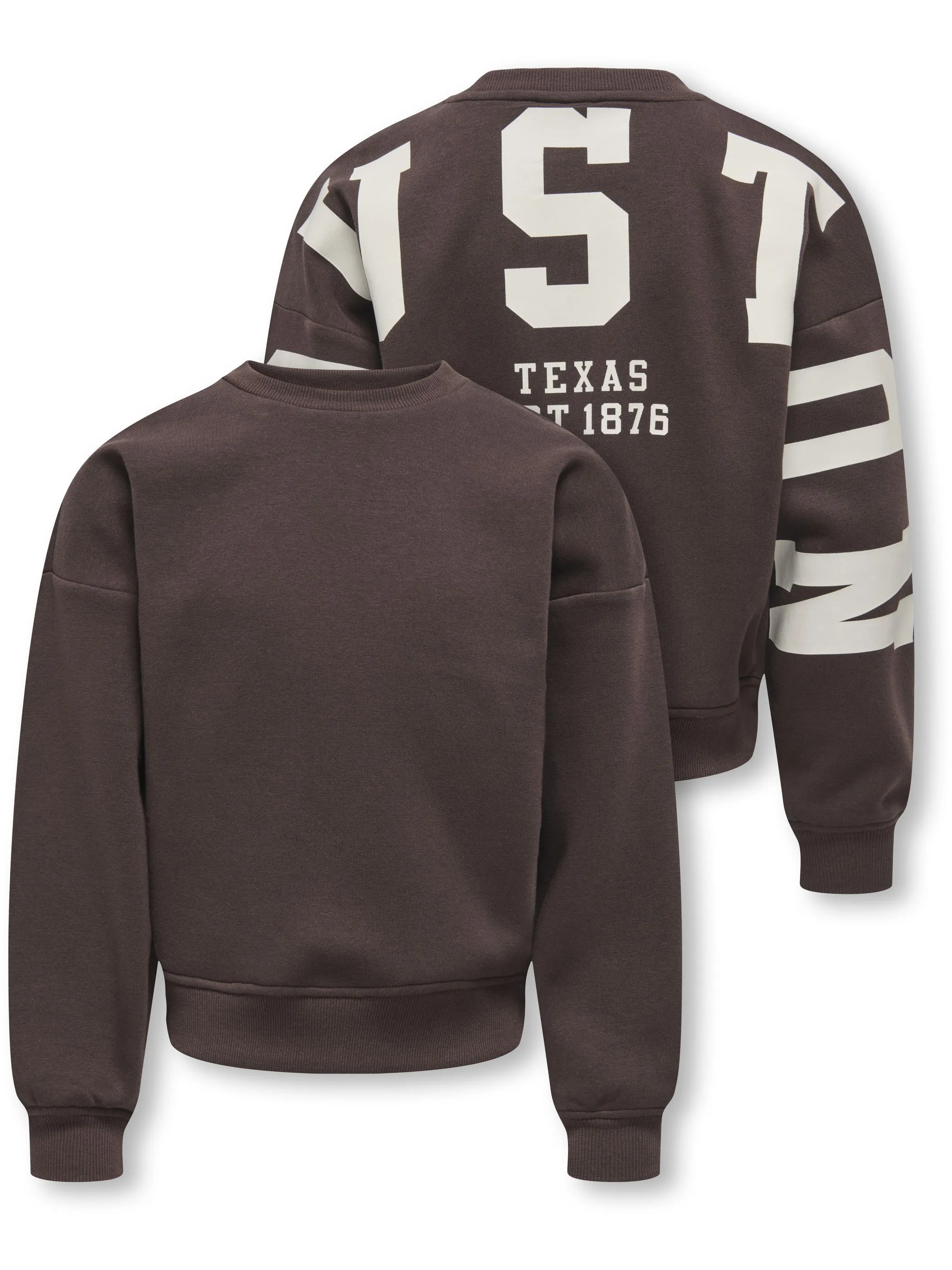 Kids Only 15380034 KOGSWEAT L/S BACK/SLEEVE PRINT SWT Braun 932776 237375001 4