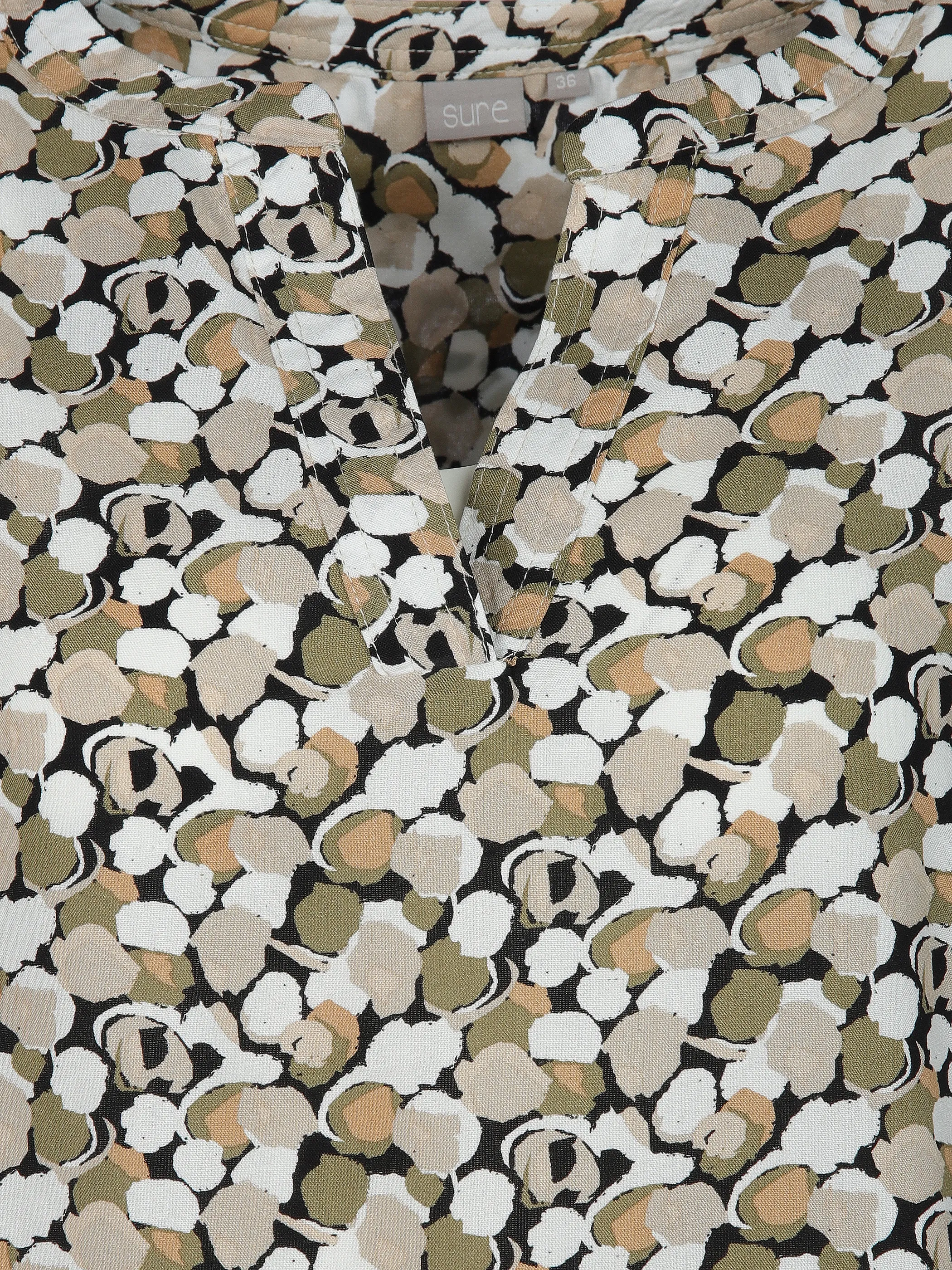 Sure Da-Bluse m. Alloverprint Beige 905658 BEIGE 3