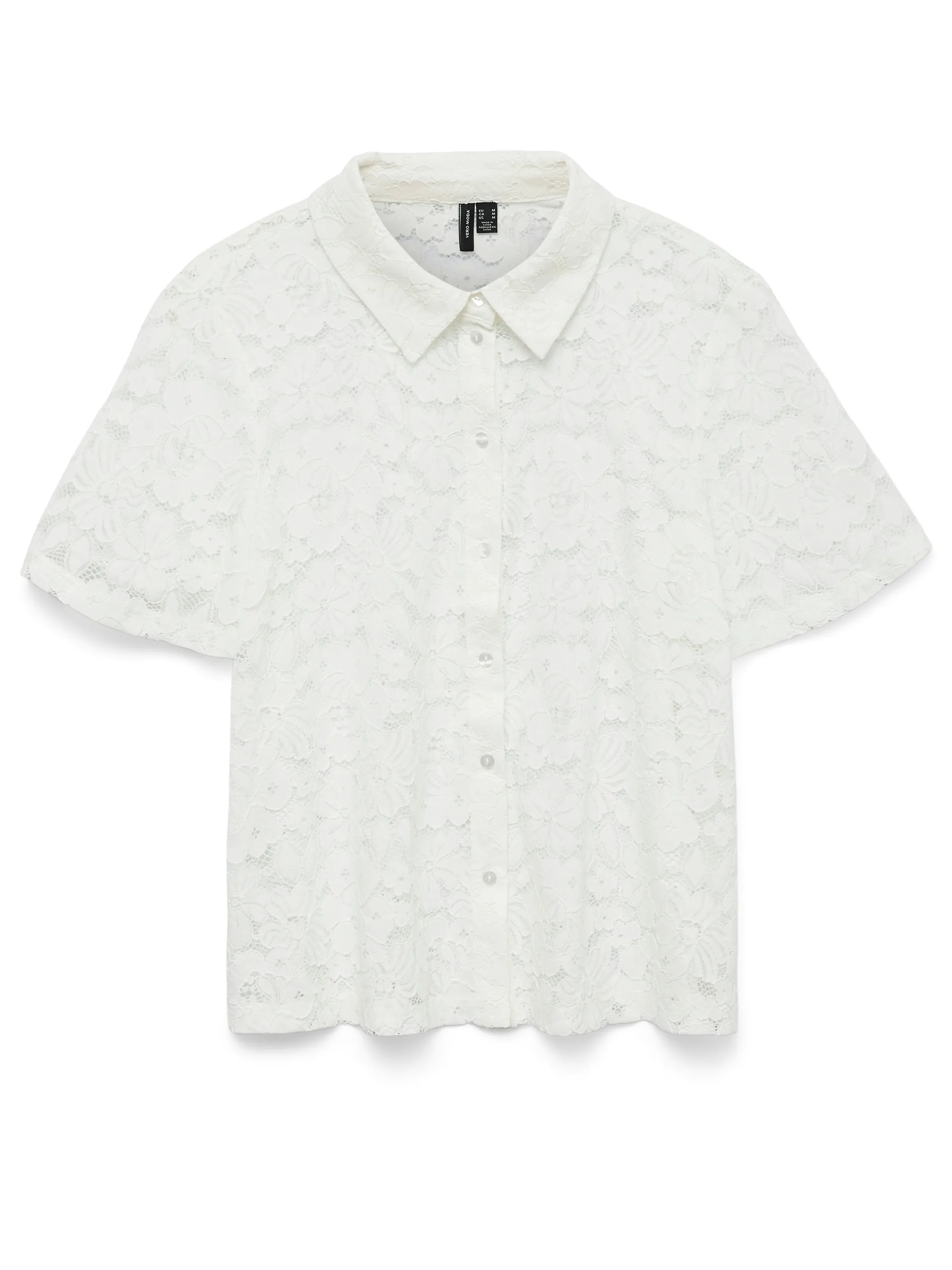 Vero Moda 10330056 VMHONEY LACE SS SHIRT Weiß 910570 175598001 1